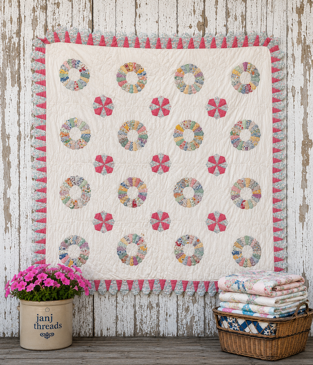 Vintage Sunny Dresden Plate Quilt