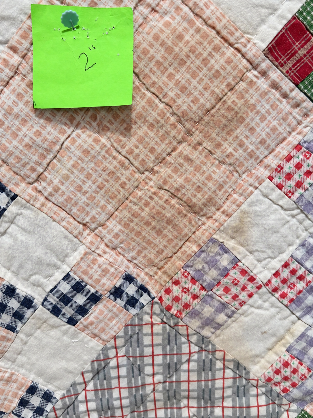 Vintage Quilt Nine Patch on Point