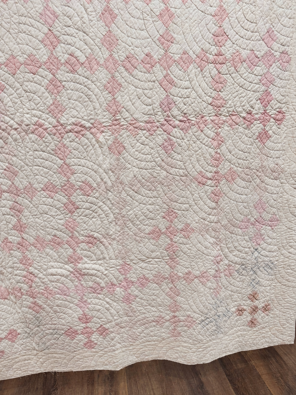 **SOLD Antique Quilt Pink Irish Chain SOLD**