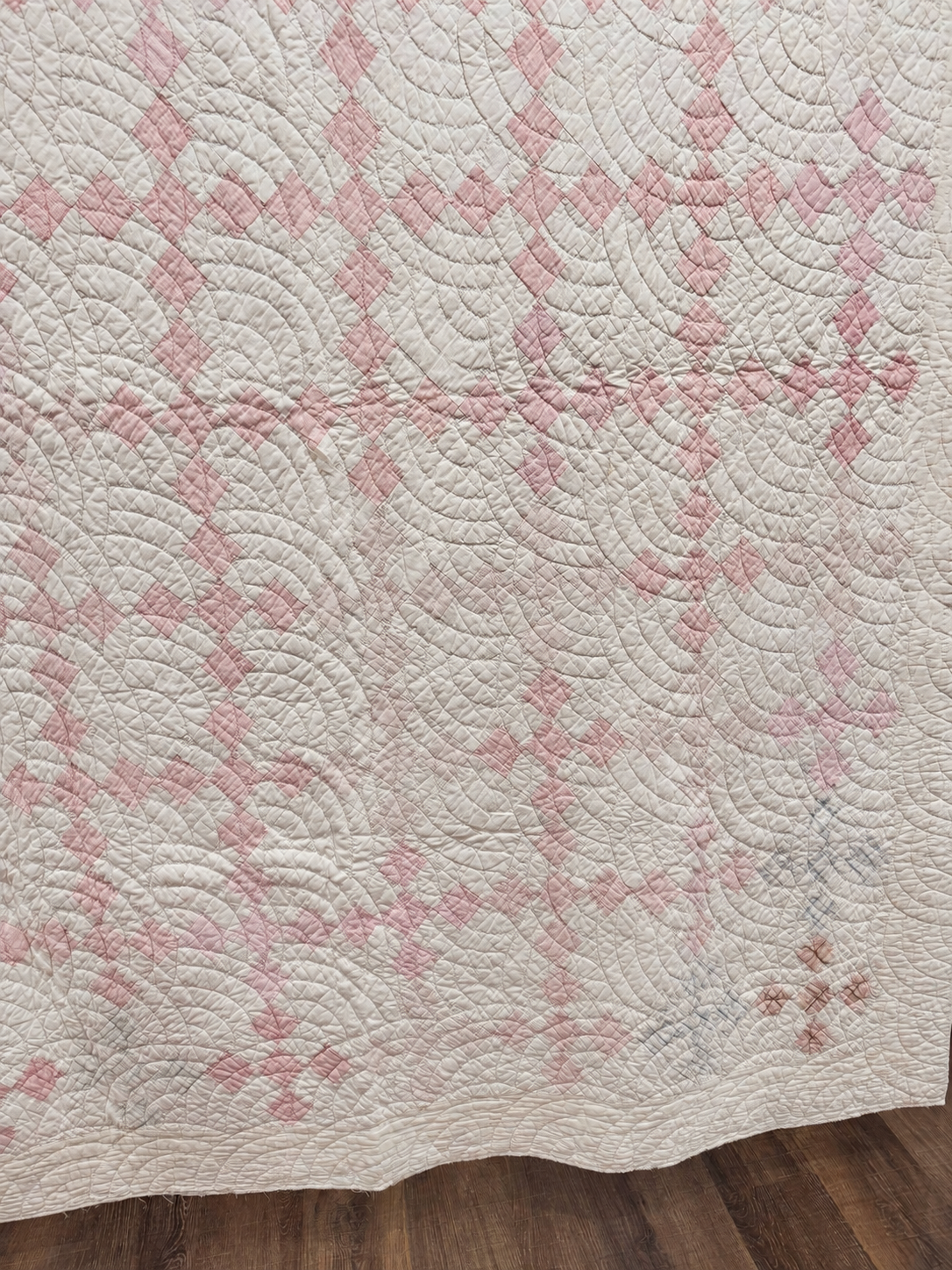 **SOLD Antique Quilt Pink Irish Chain SOLD**