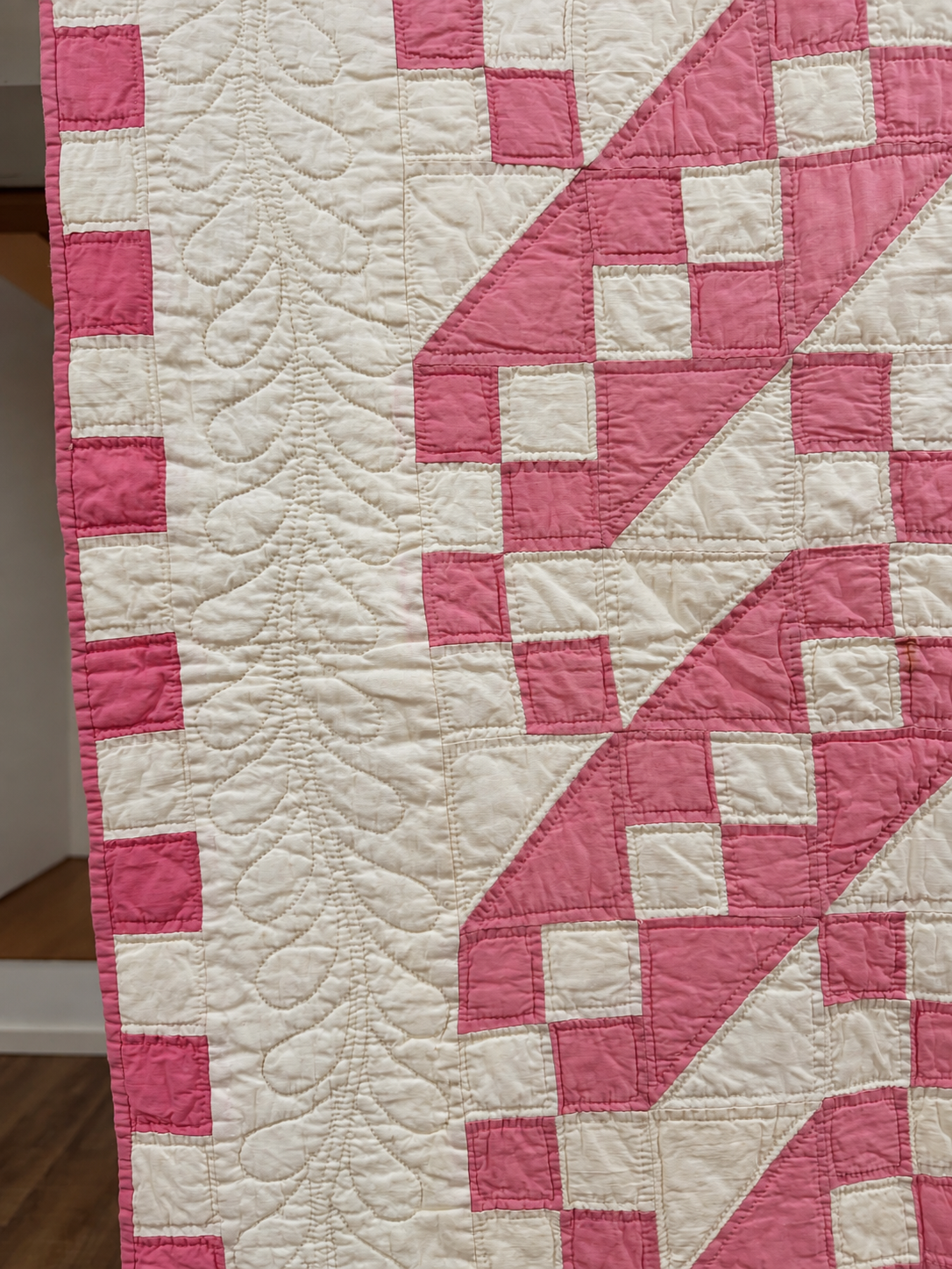 **SOLD Vintage Quilt Pink Jacob's Ladder SOLD**