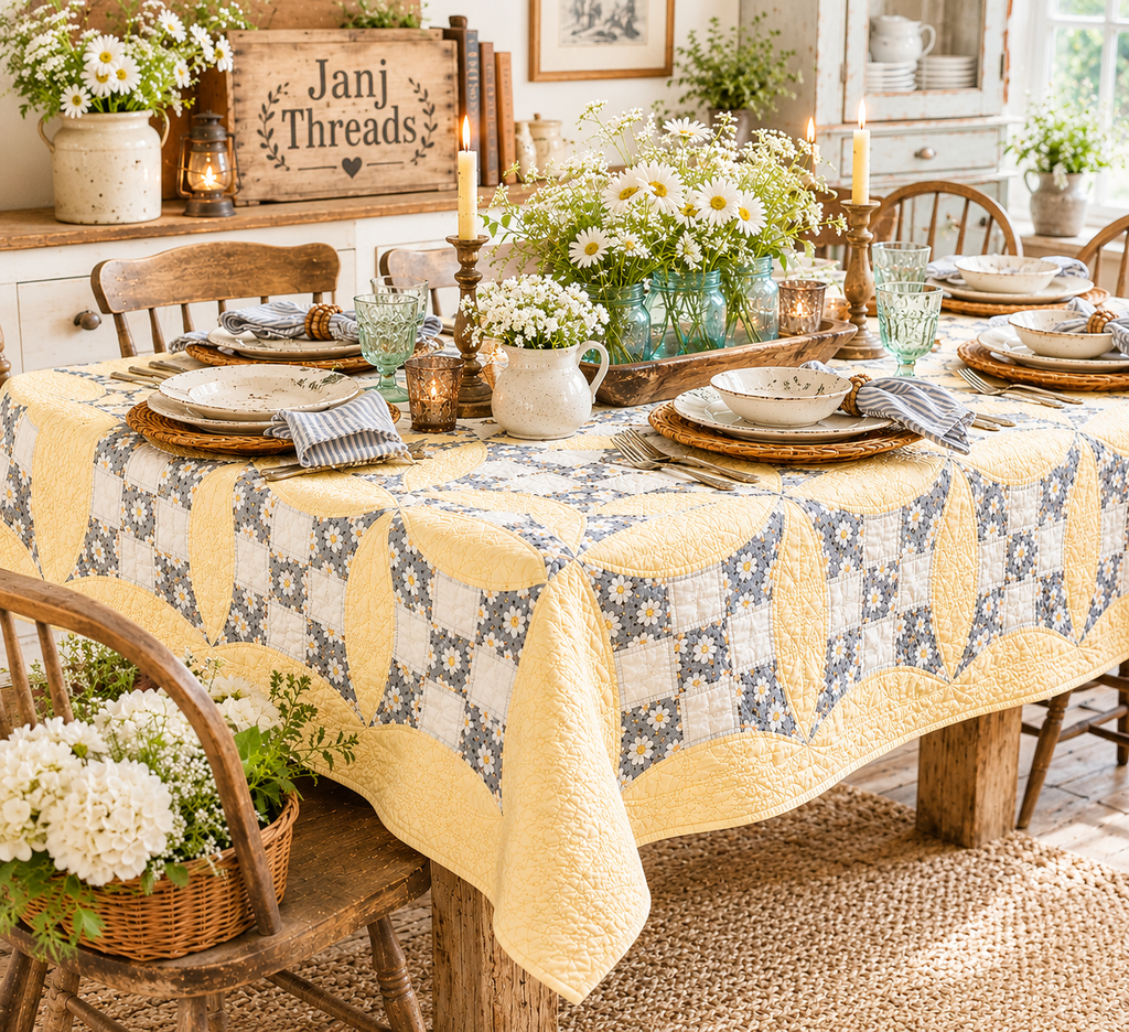 Vintage Quilt Glorified Nine Patch Yellow