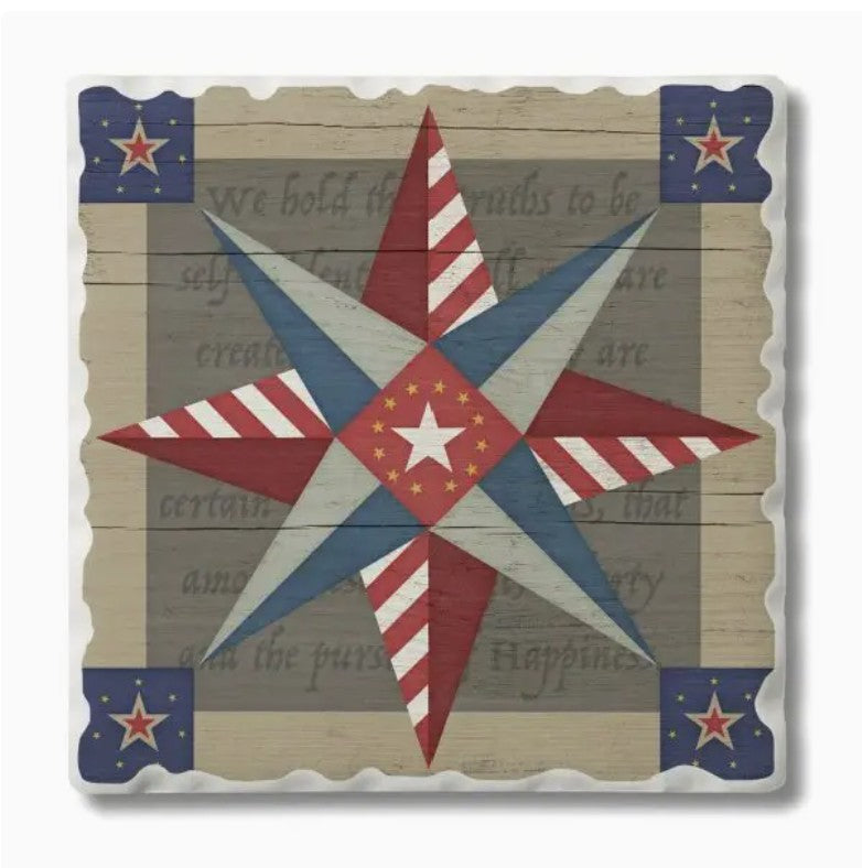 American Guiding Star Single Absorbent Tumbled Tile Coaster