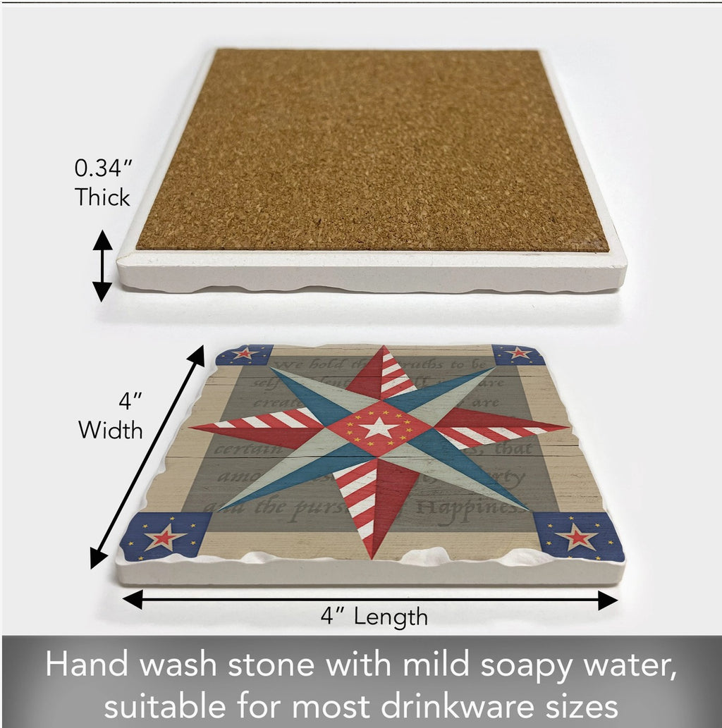 American Guiding Star Single Absorbent Tumbled Tile Coaster