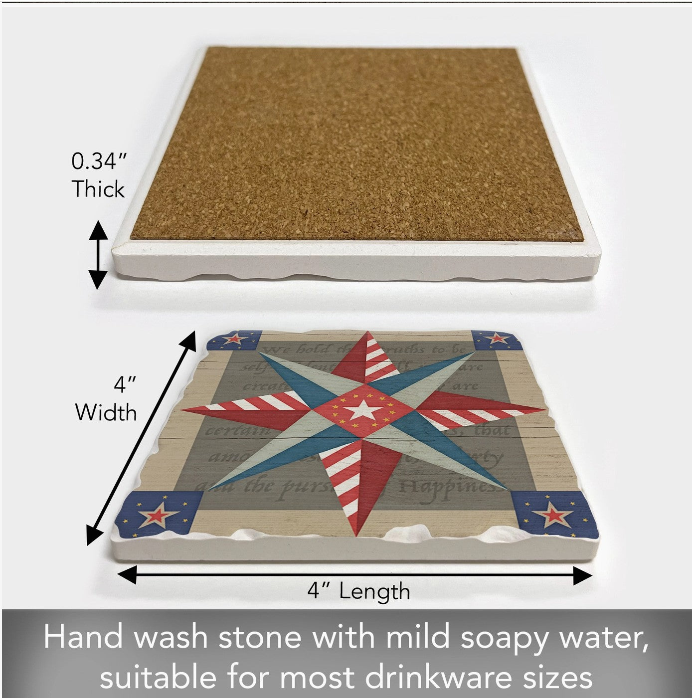 American Guiding Star Single Absorbent Tumbled Tile Coaster