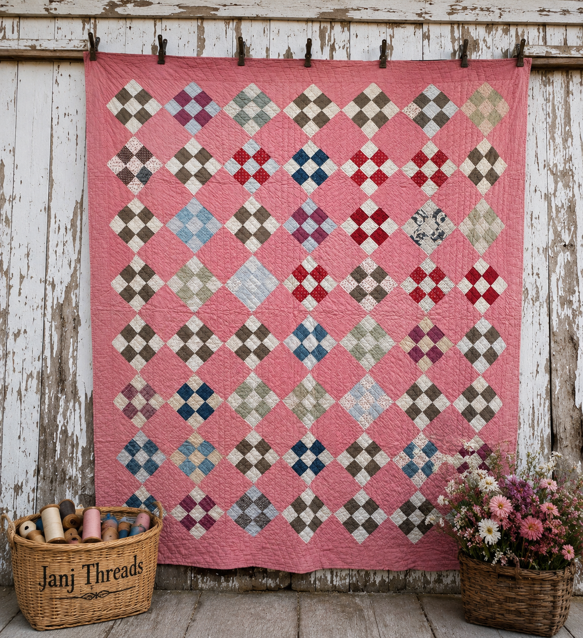 Antique Nine Patch Quilt