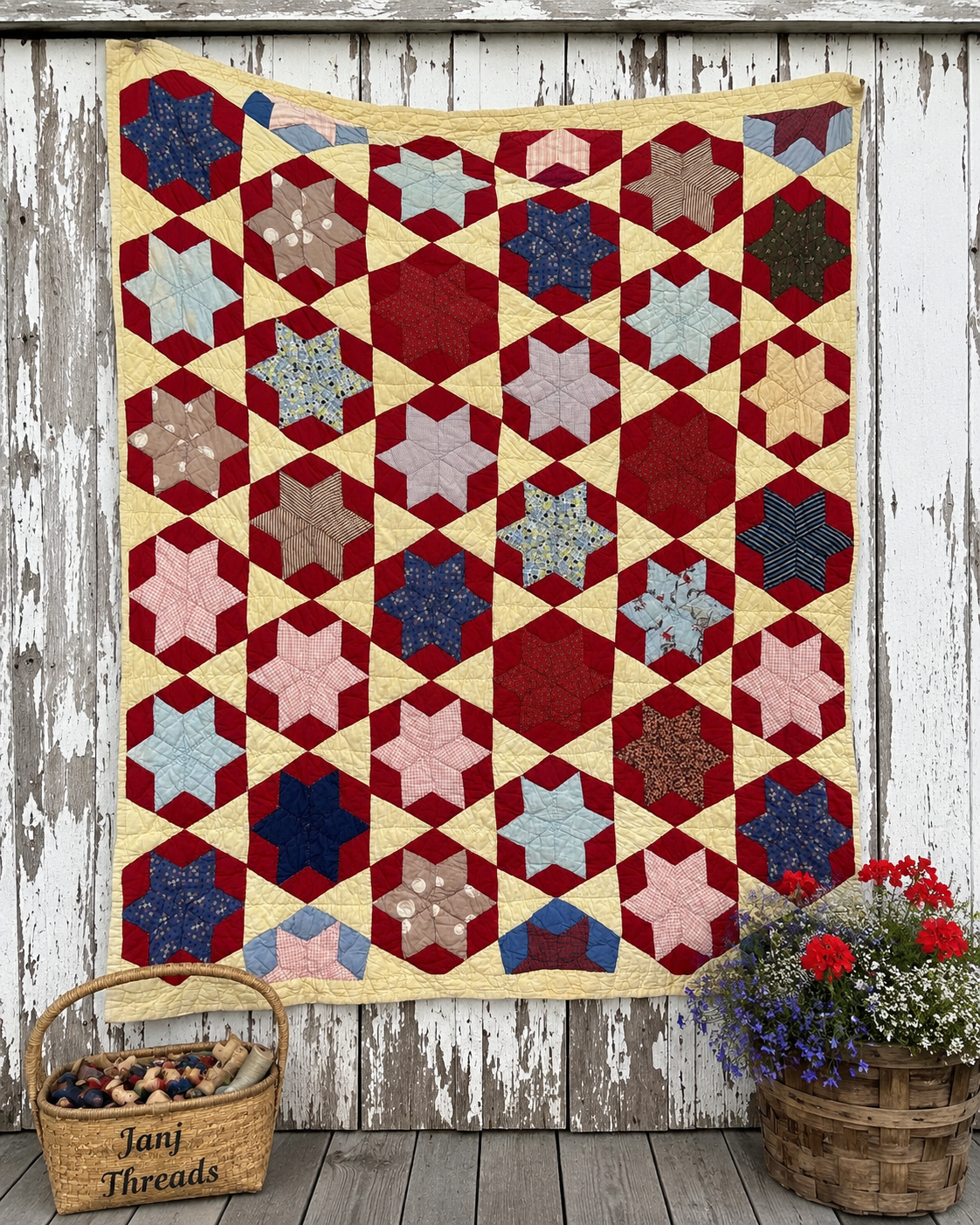 Antique Hexagonal Quilt