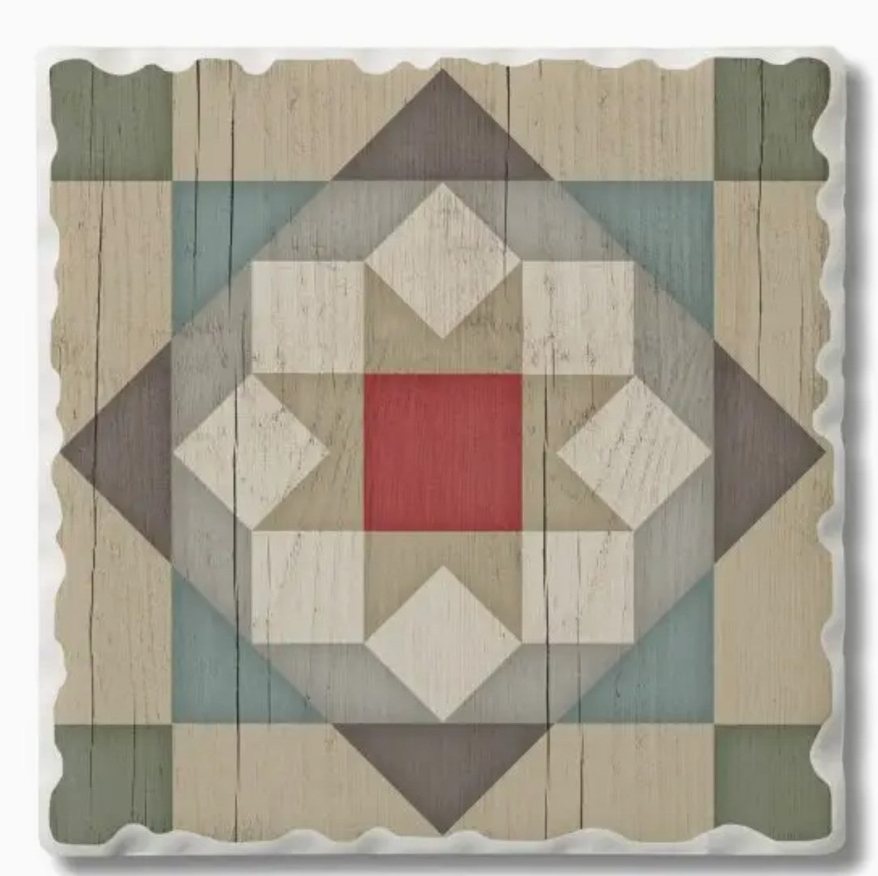 Barn Star Single Absorbent Stone Tumbled Tile Coaster
