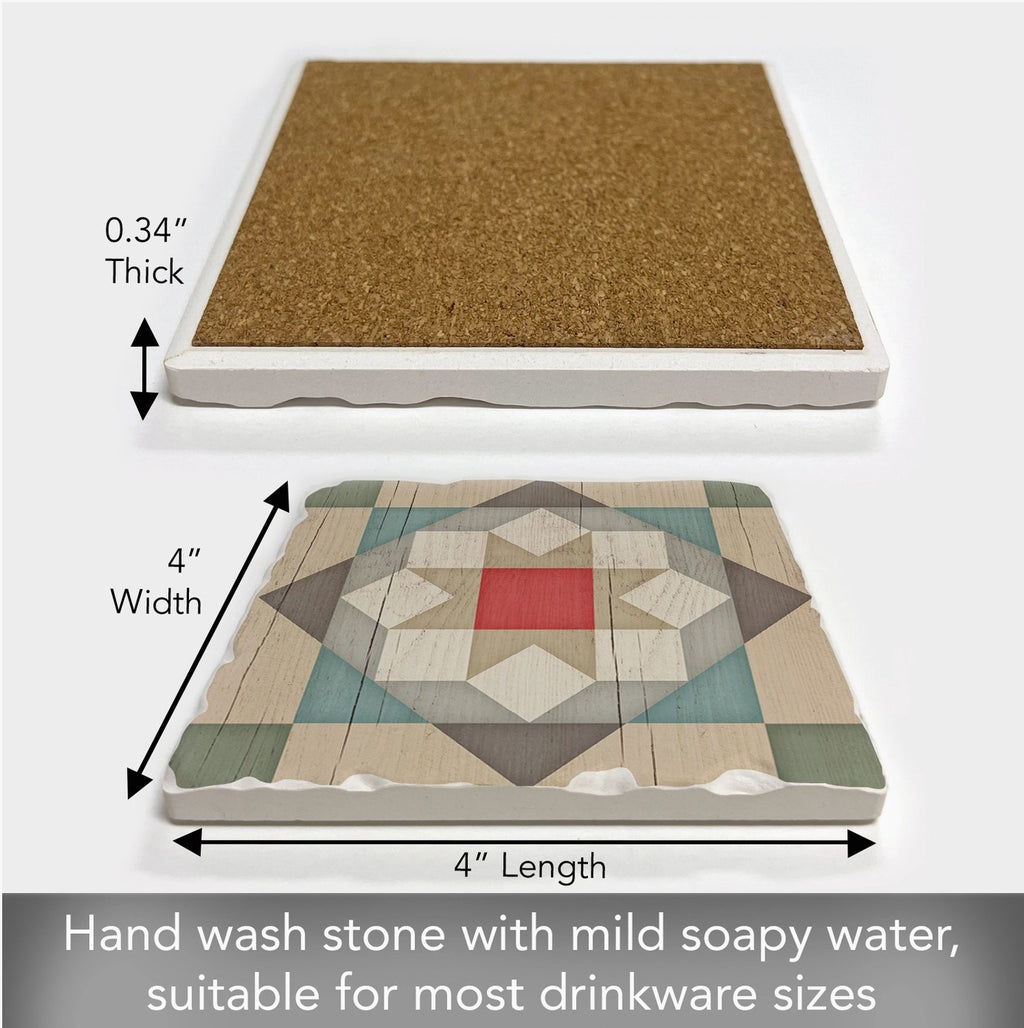Barn Star Single Absorbent Stone Tumbled Tile Coaster