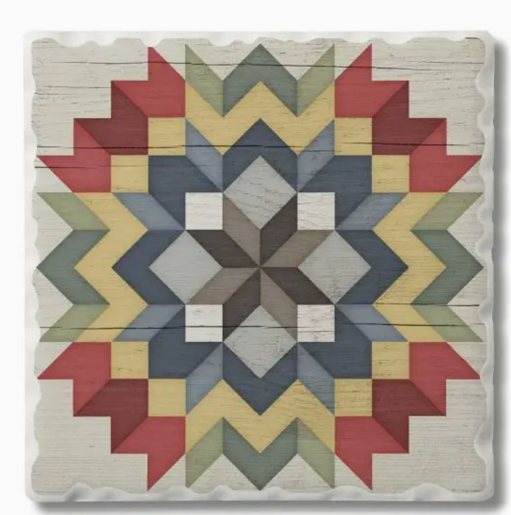 Carpenter Star Single Absorbent Stone Tumbled Tile Coaster
