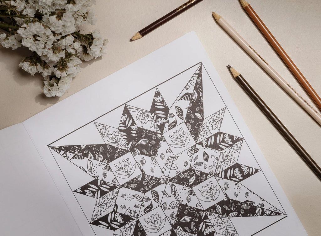 Modern Quilting Coloring Book: Adult Coloring Book