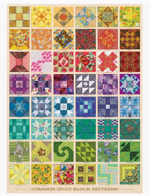 Cobble Hill Jigsaw Puzzle - Common Quilt Blocks - 1000 Piece
