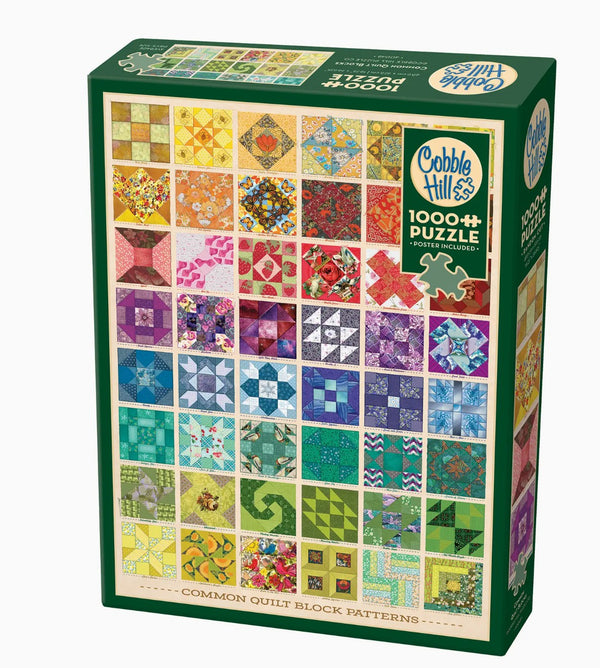 Cobble Hill Jigsaw Puzzle - Common Quilt Blocks - 1000 Piece
