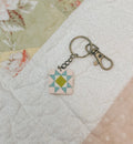 Cottage Bliss Quilt Block Keychain by Sydni Carlson Art