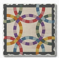 Double Wedding Ring Single Absorbent Stone Tumbled Tile Coaster