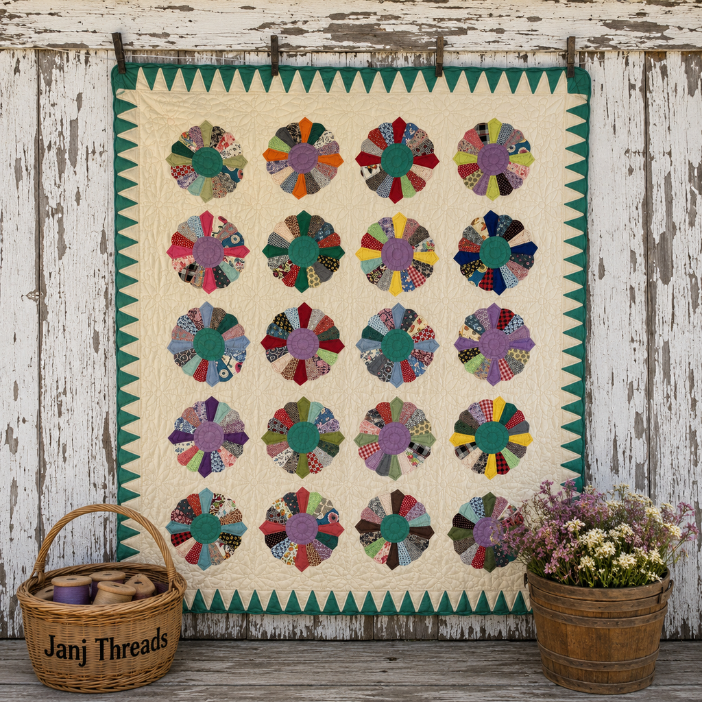 Vintage Quilt Dresden Plate Variation