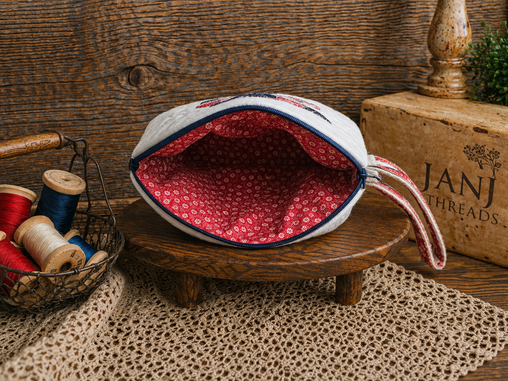 Rosie's Red, White and Blue Vintage Quilt - Patriotic Clutch