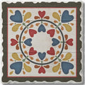 Folk Hearts & Flowers Single Absorbent Stone Tumbled Tile Coaster