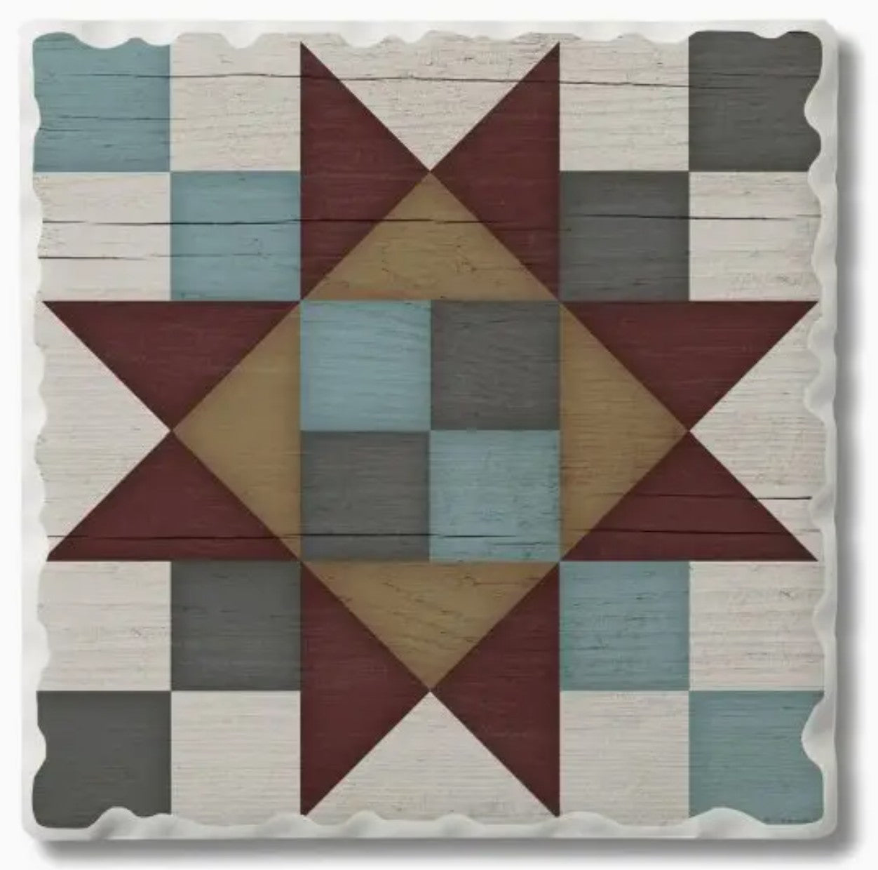 Friendship Star Single Absorbent Stone Tumbled Tile Coaster