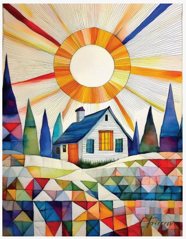 Quiltberry Farm Front Yard Quilt Blank Greeting Card