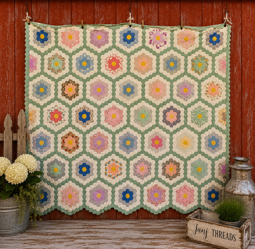 Vintage Feed sack Flower Garden Quilt Top **SOLD**
