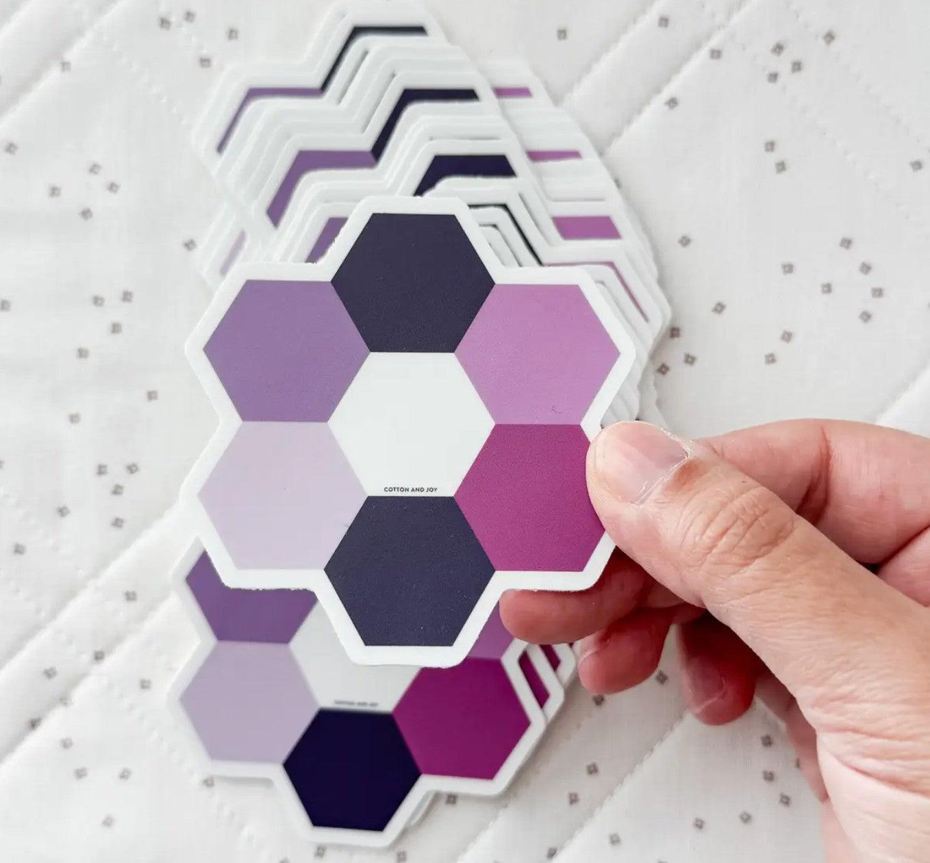 Hexie Blooms Purple Vinyl Sticker