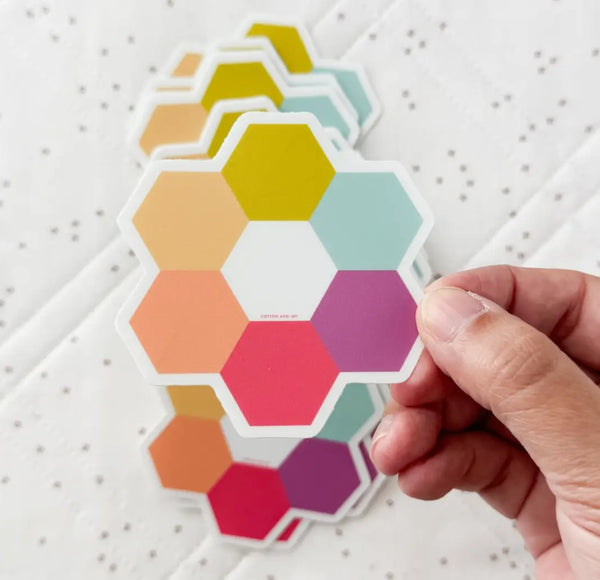 Hexie Blooms Rainbow Vinyl Sticker