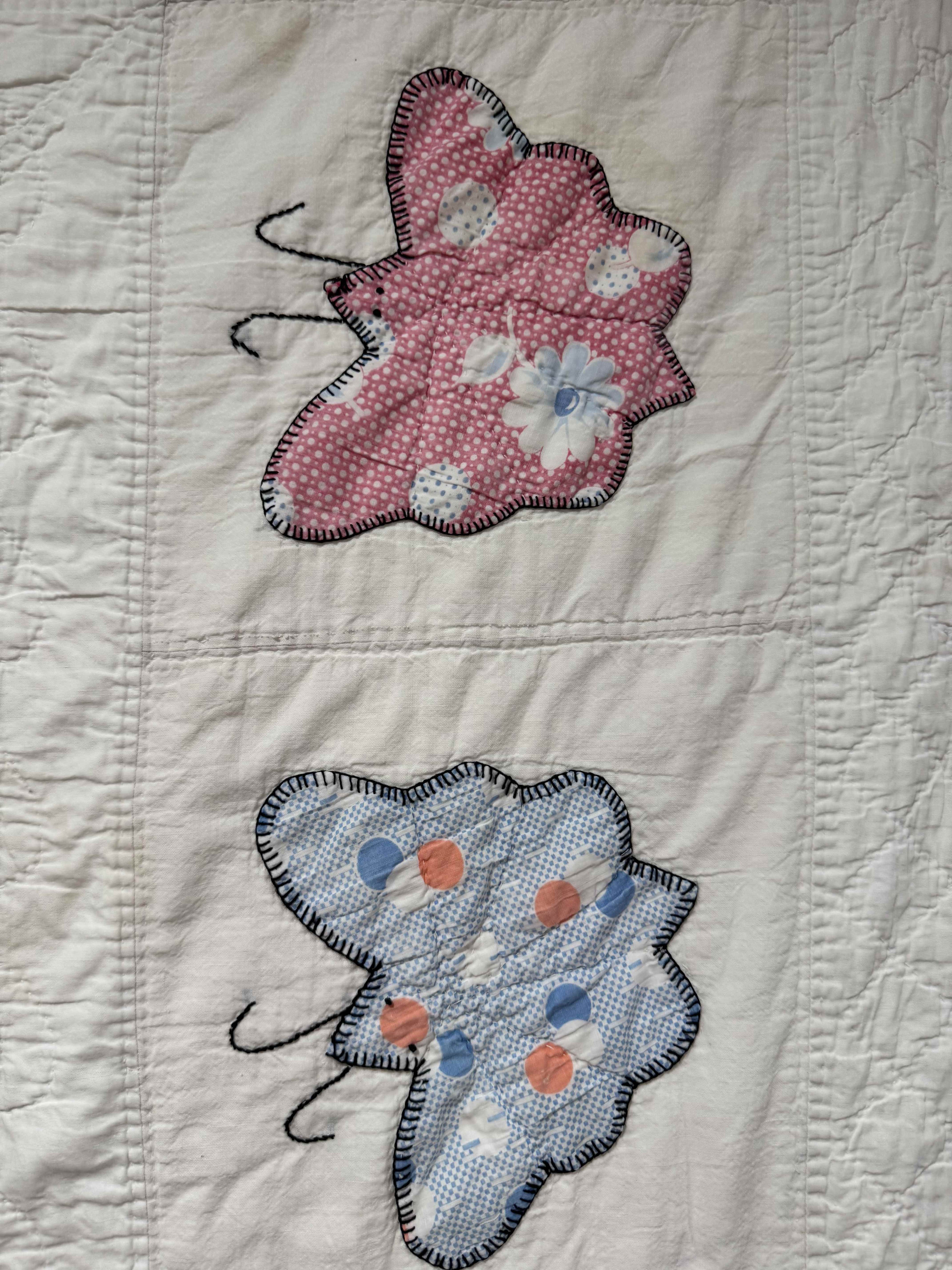 **SOLD Vintage Quilt Appliqued Butterfly SOLD**