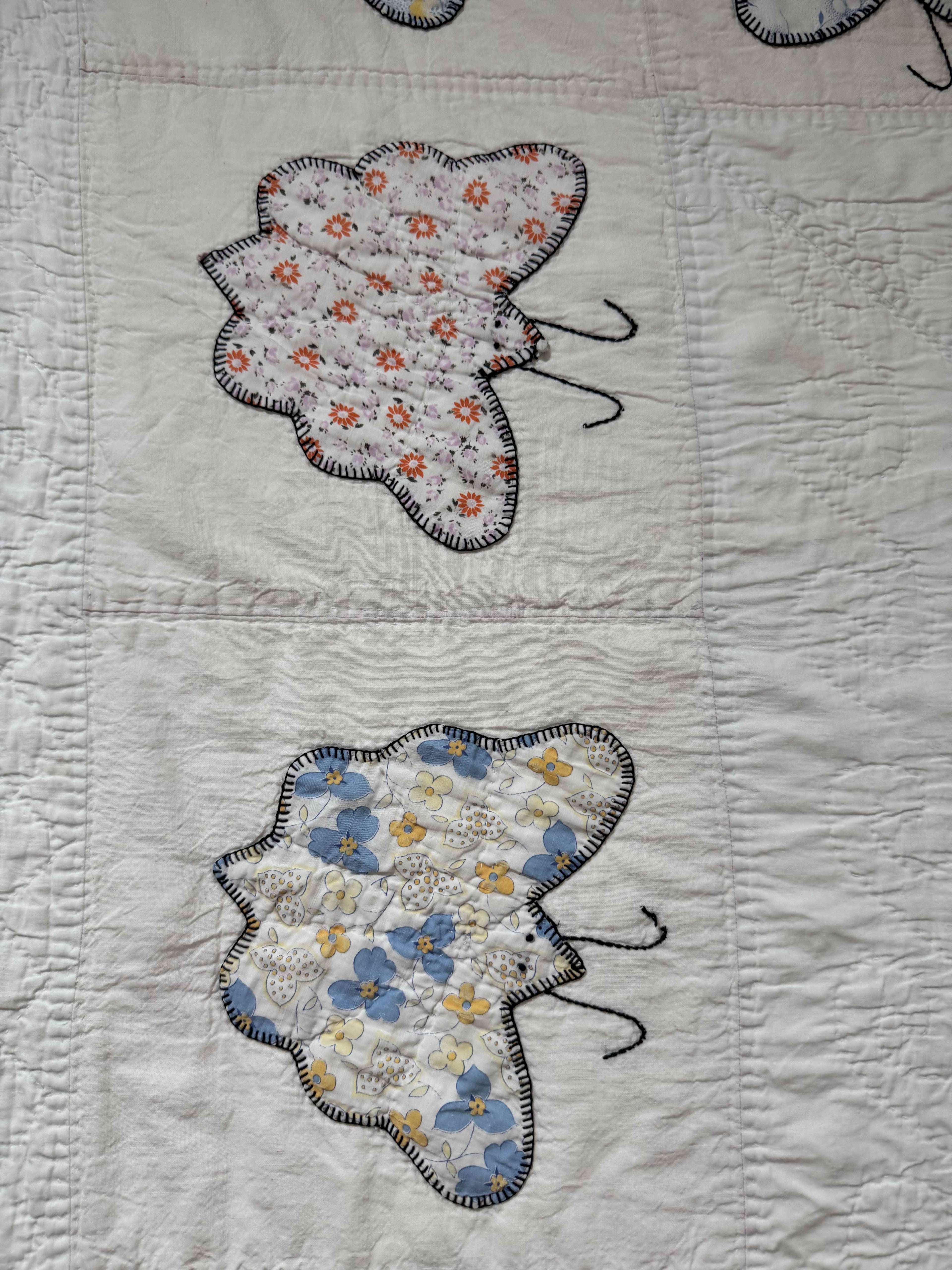 **SOLD Vintage Quilt Appliqued Butterfly SOLD**
