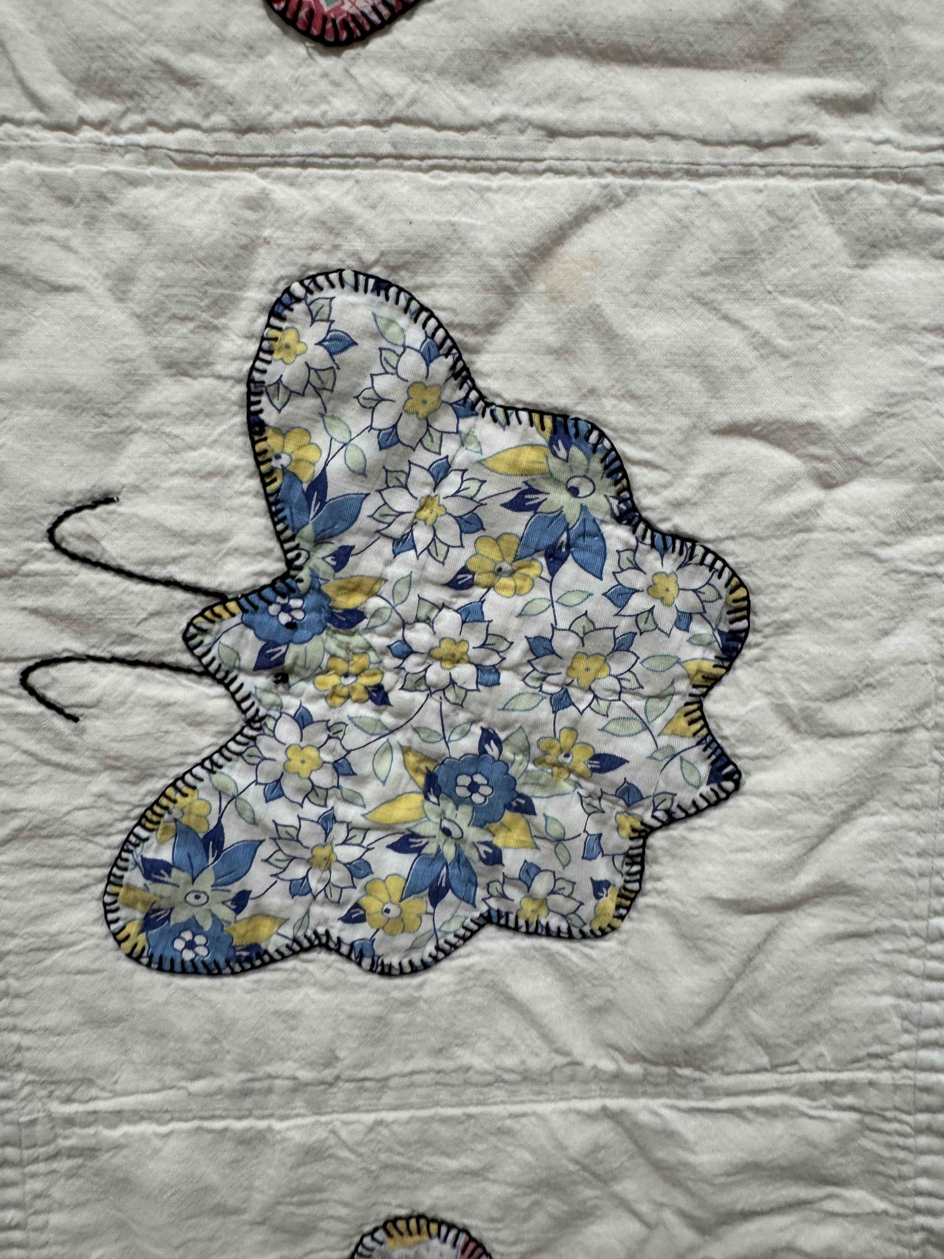 **SOLD Vintage Quilt Appliqued Butterfly SOLD**