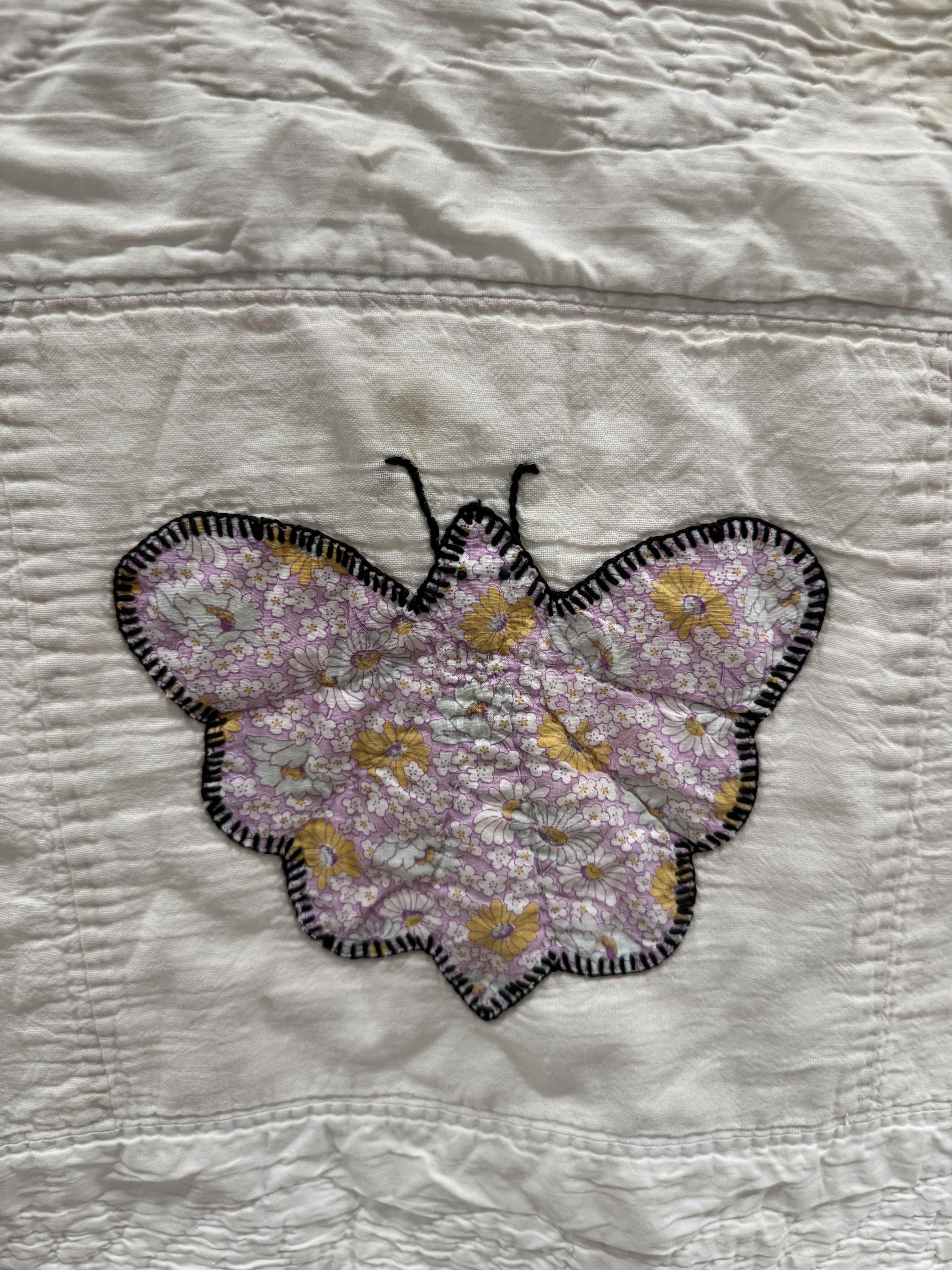 **SOLD Vintage Quilt Appliqued Butterfly SOLD**