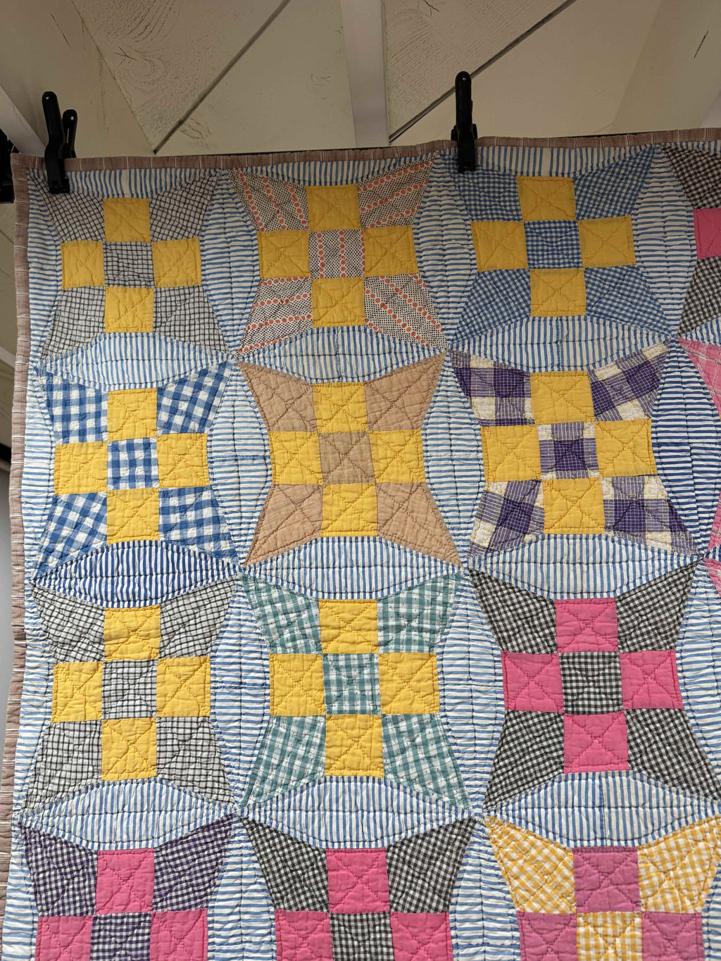 **SOLD Vintage Quilt Improved Nine Patch SOLD**