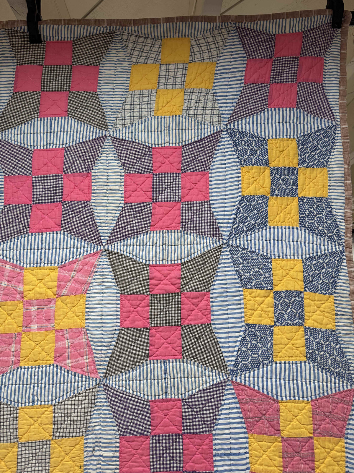 **SOLD Vintage Quilt Improved Nine Patch SOLD**