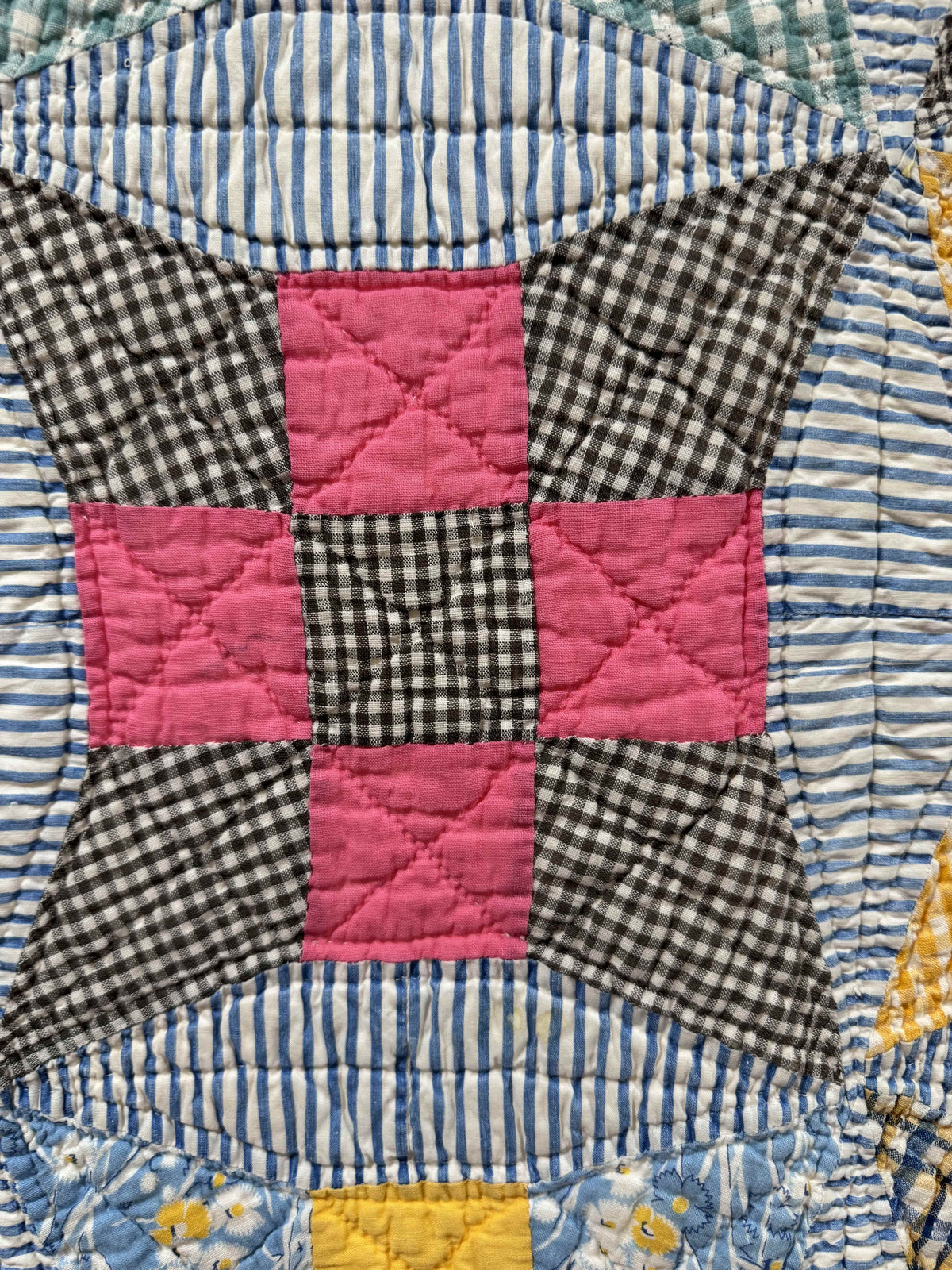 **SOLD Vintage Quilt Improved Nine Patch SOLD**