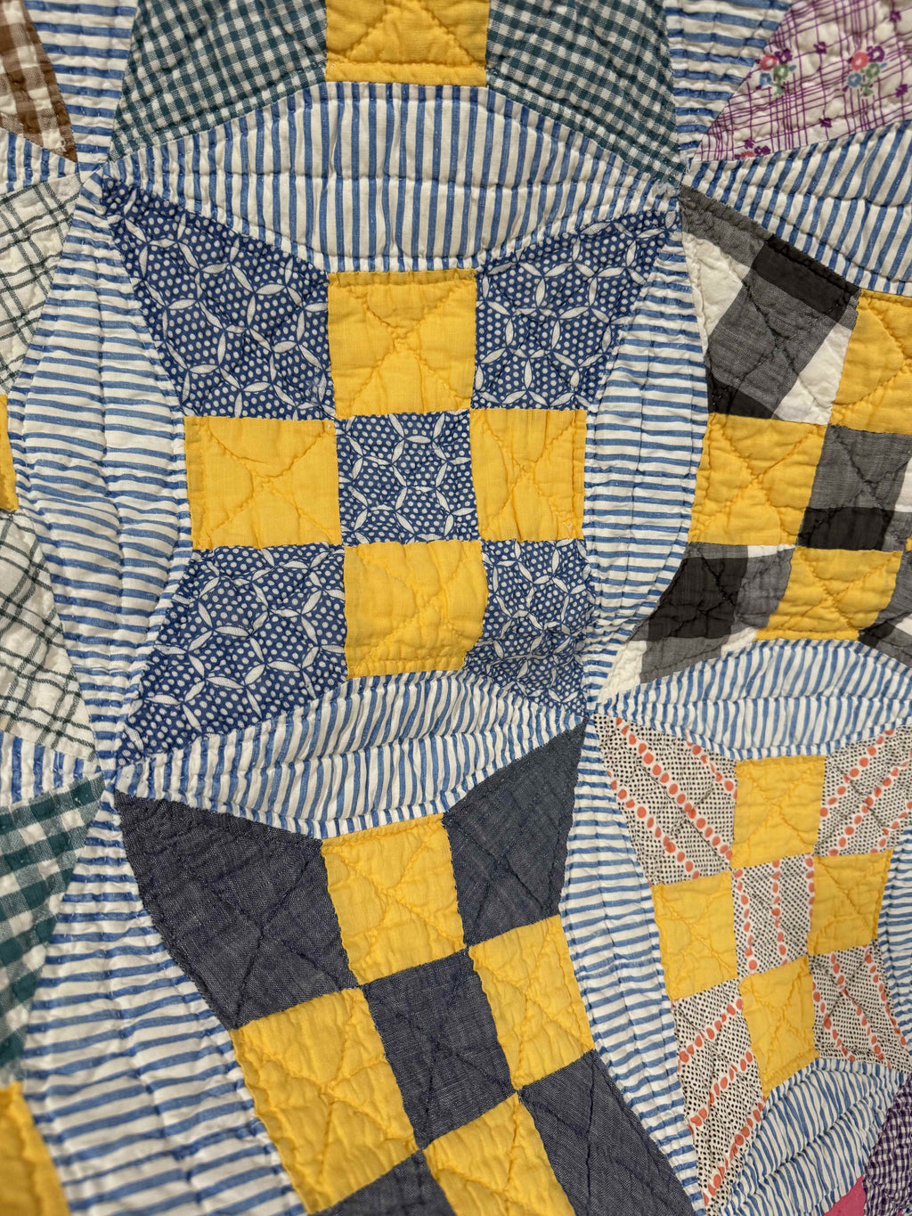 **SOLD Vintage Quilt Improved Nine Patch SOLD**