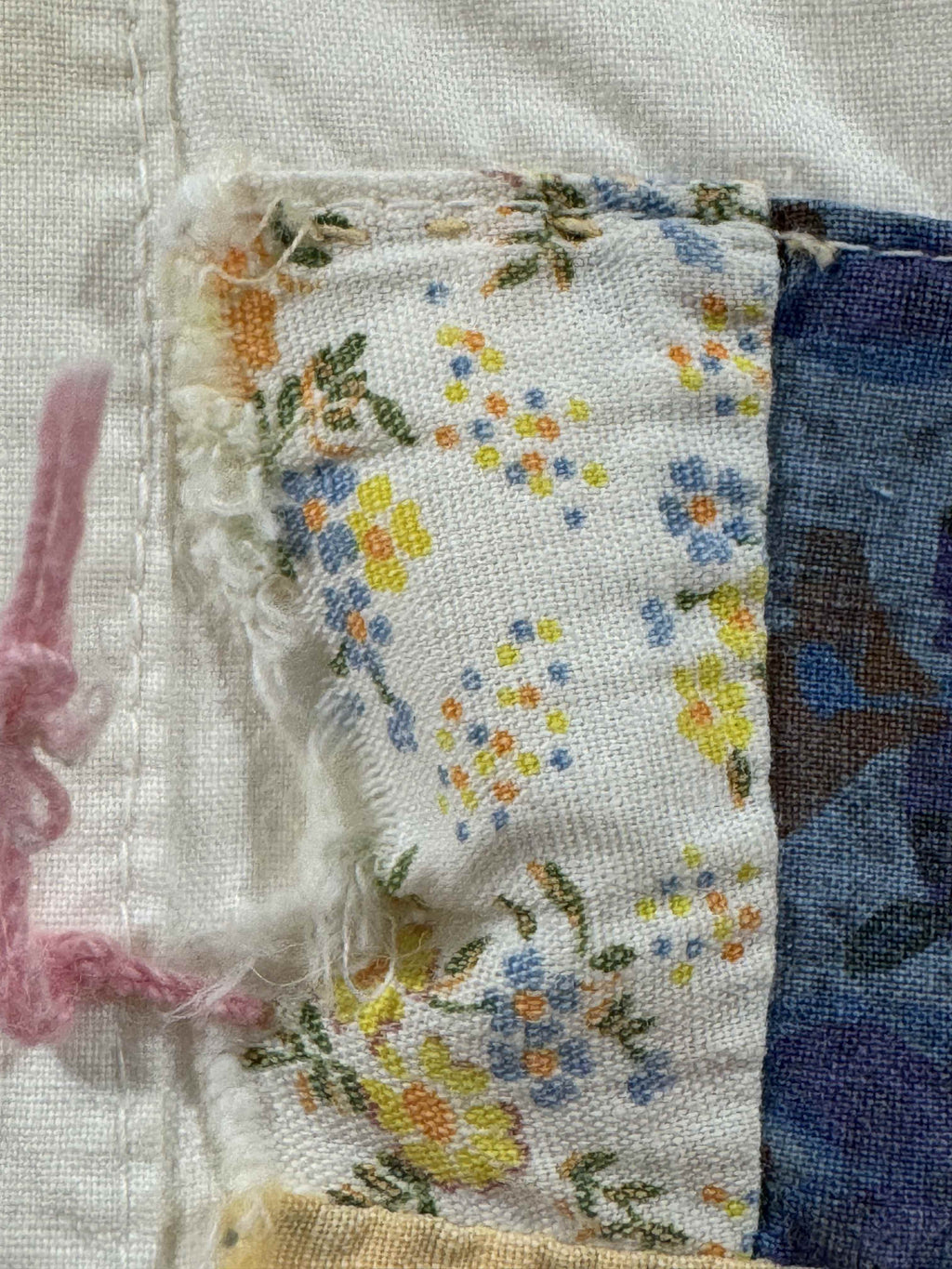 Vintage Quilt Scrappy Grandmother's Fan