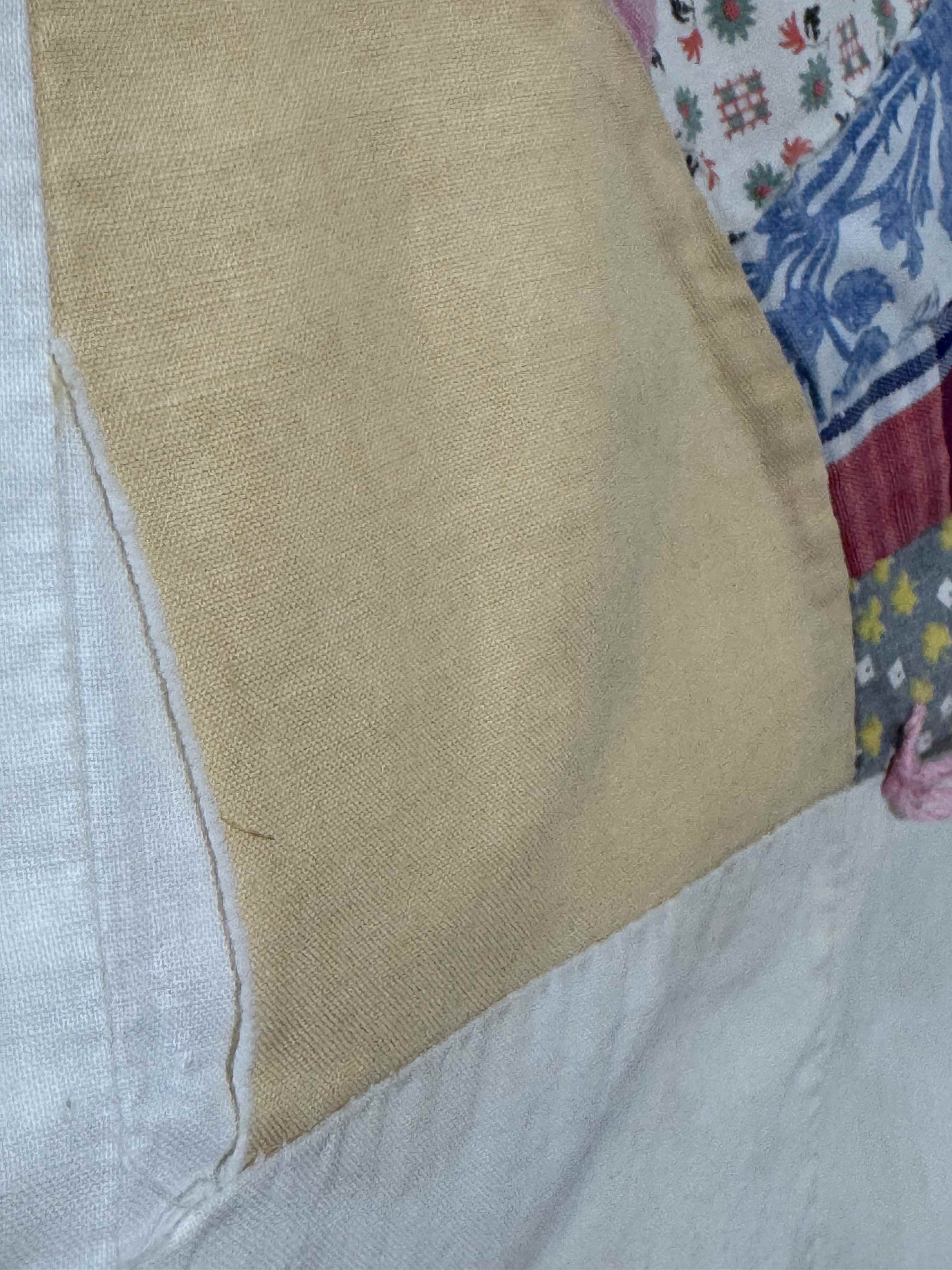 Vintage Quilt Scrappy Grandmother's Fan
