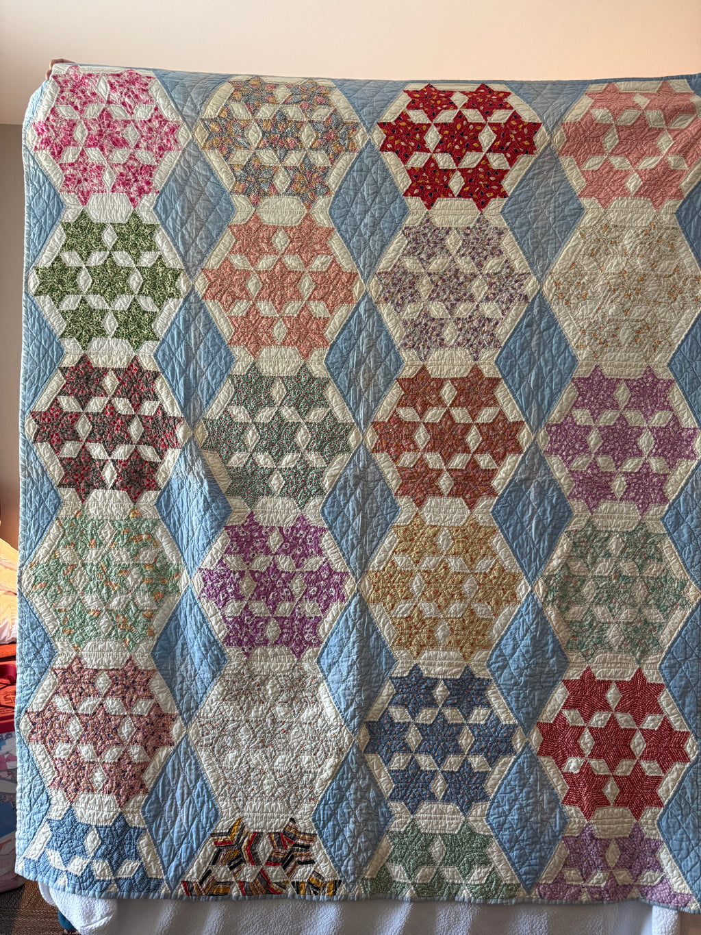 Vintage Blue Seven Sister's Quilt **SOLD**