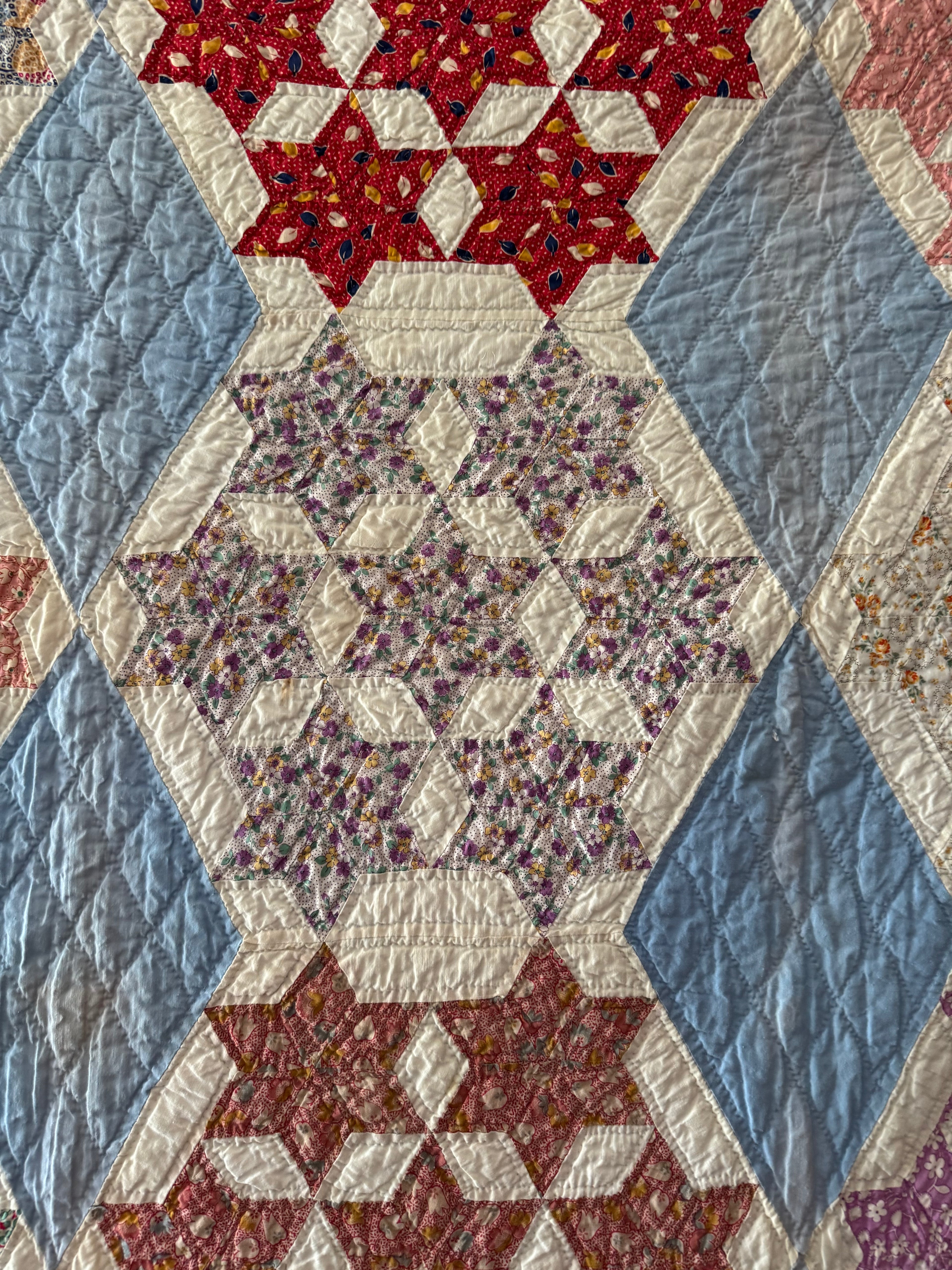 Vintage Blue Seven Sister's Quilt **SOLD**