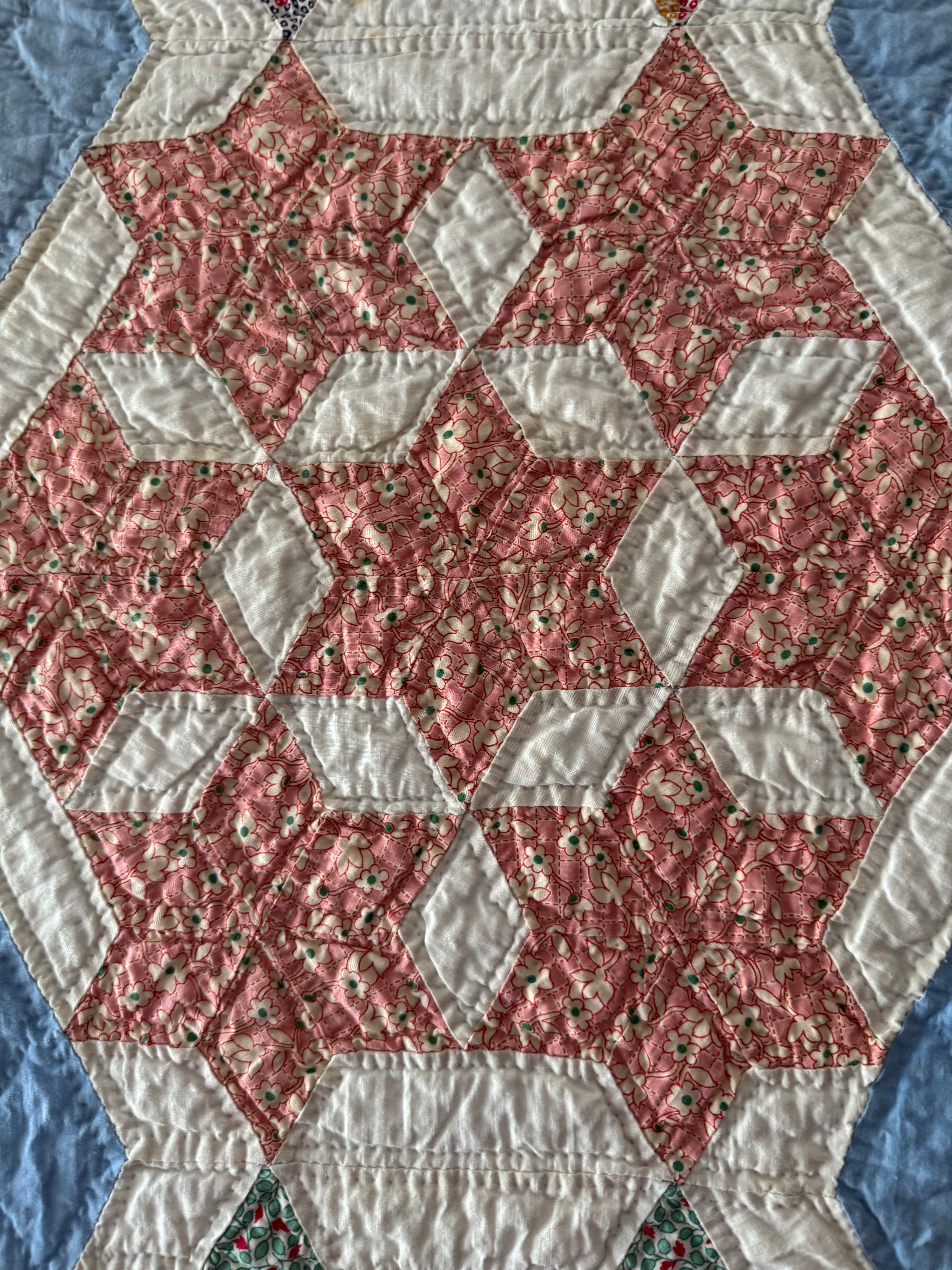 Vintage Blue Seven Sister's Quilt **SOLD**