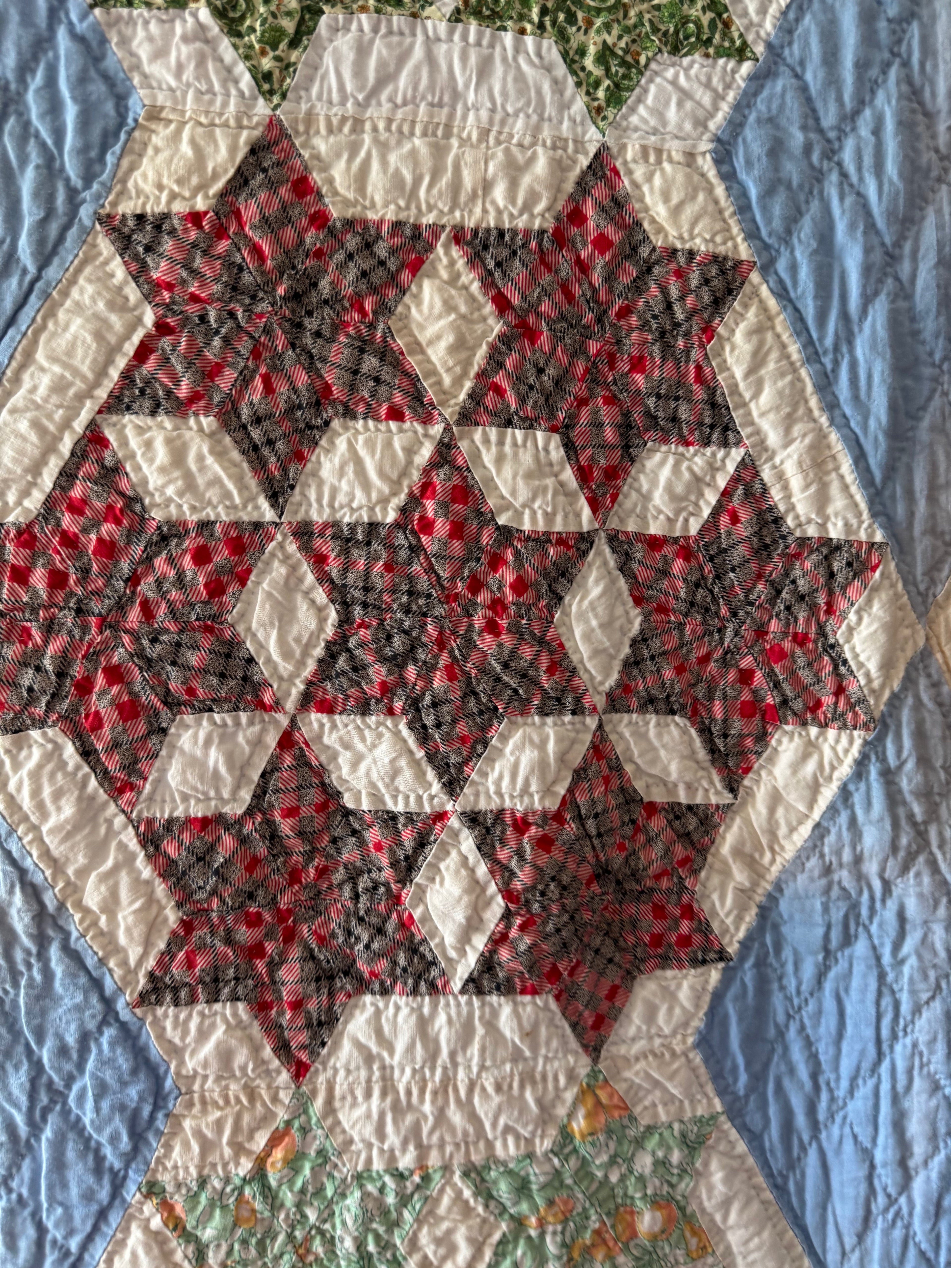 Vintage Blue Seven Sister's Quilt **SOLD**