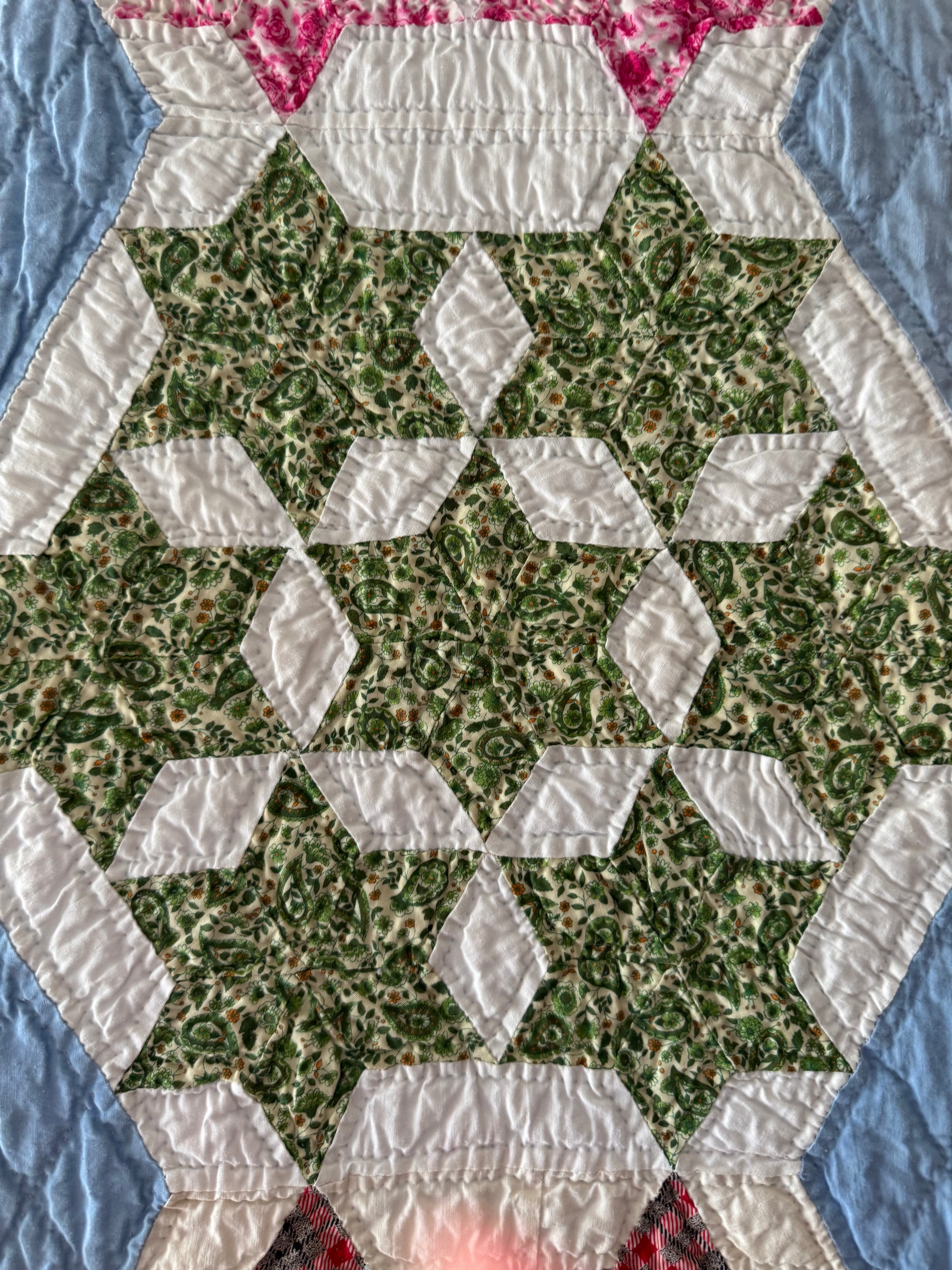 Vintage Blue Seven Sister's Quilt **SOLD**