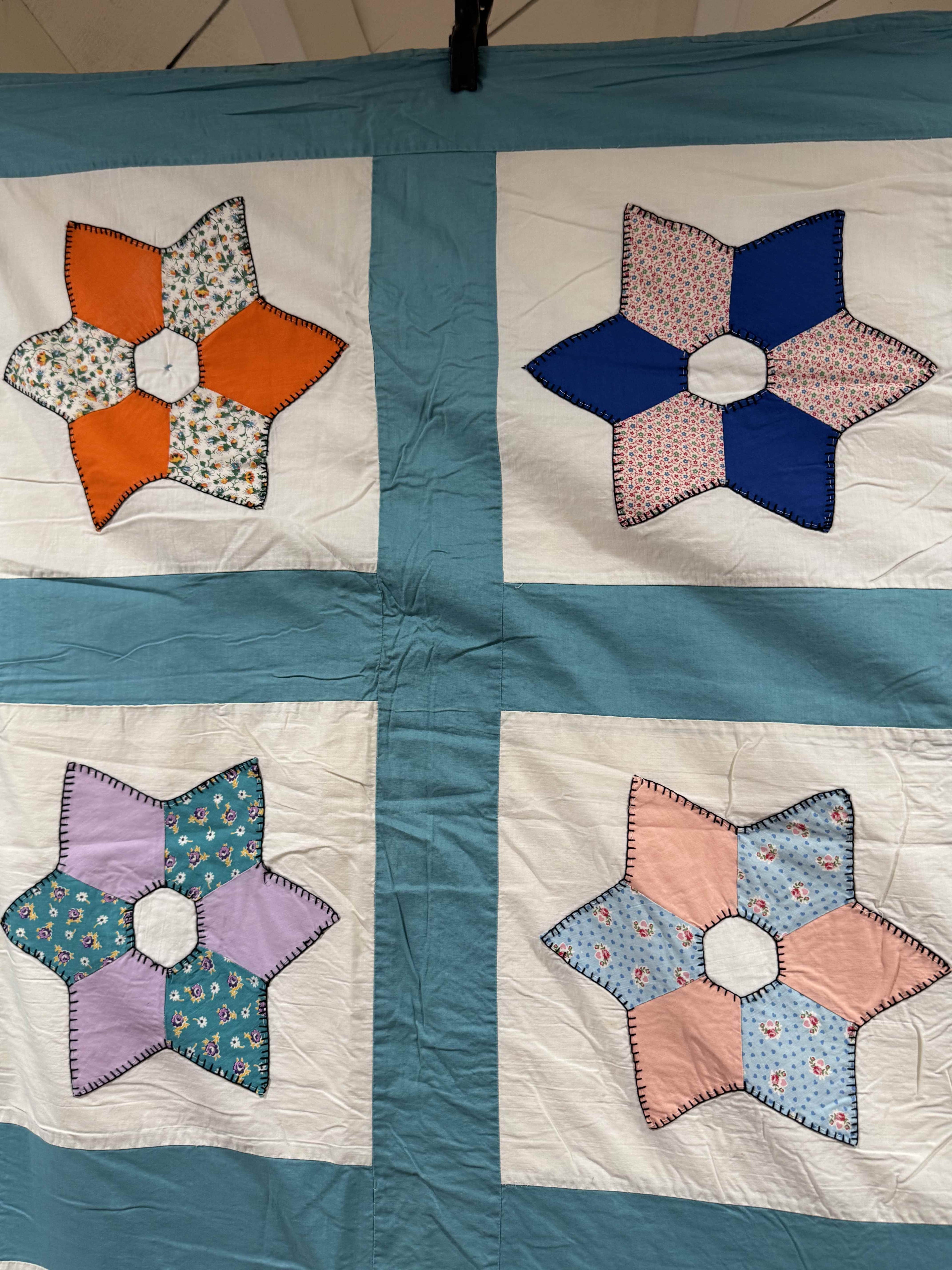 Vintage Quilt Hexagonal Star