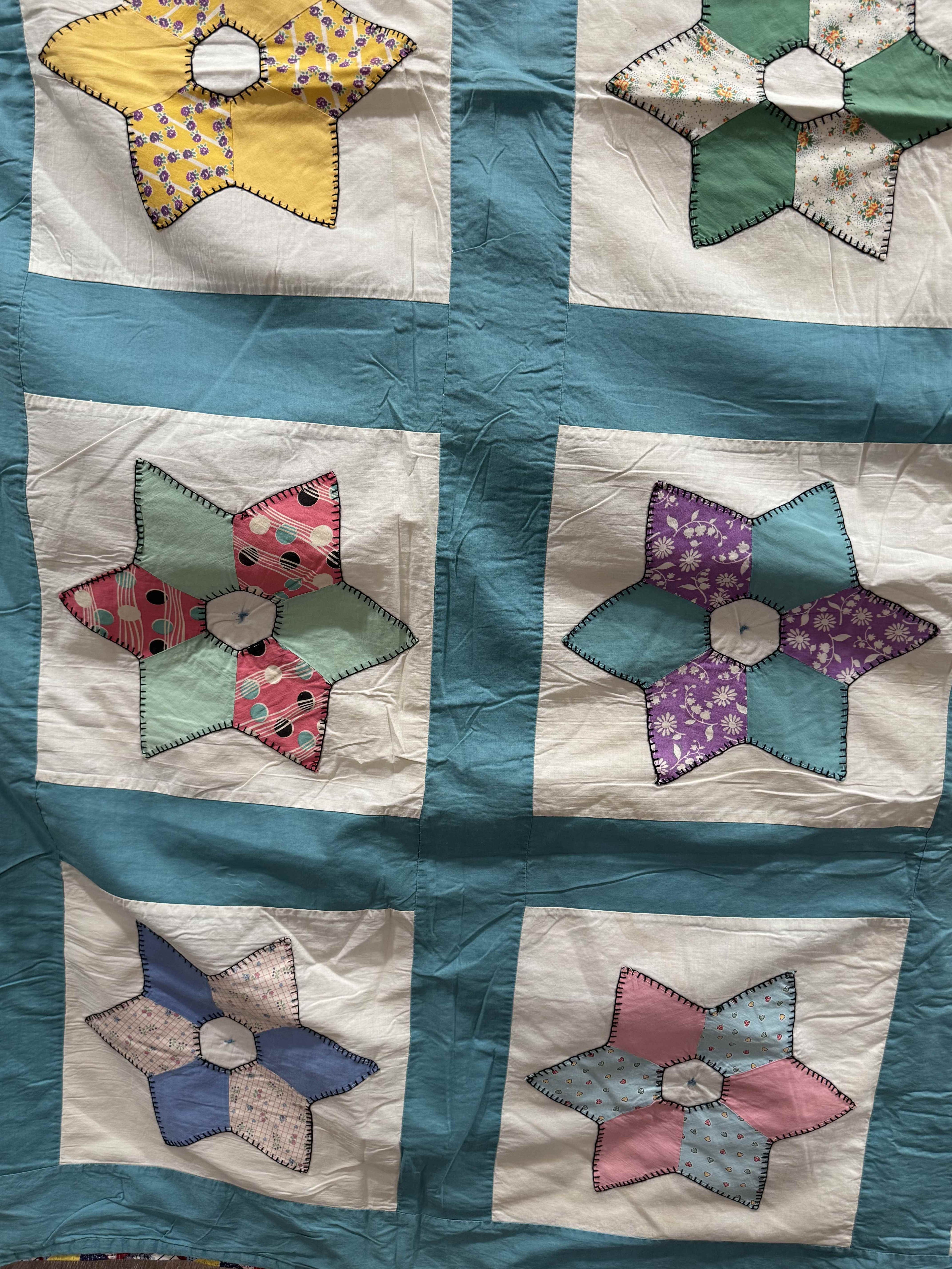 Vintage Quilt Hexagonal Star