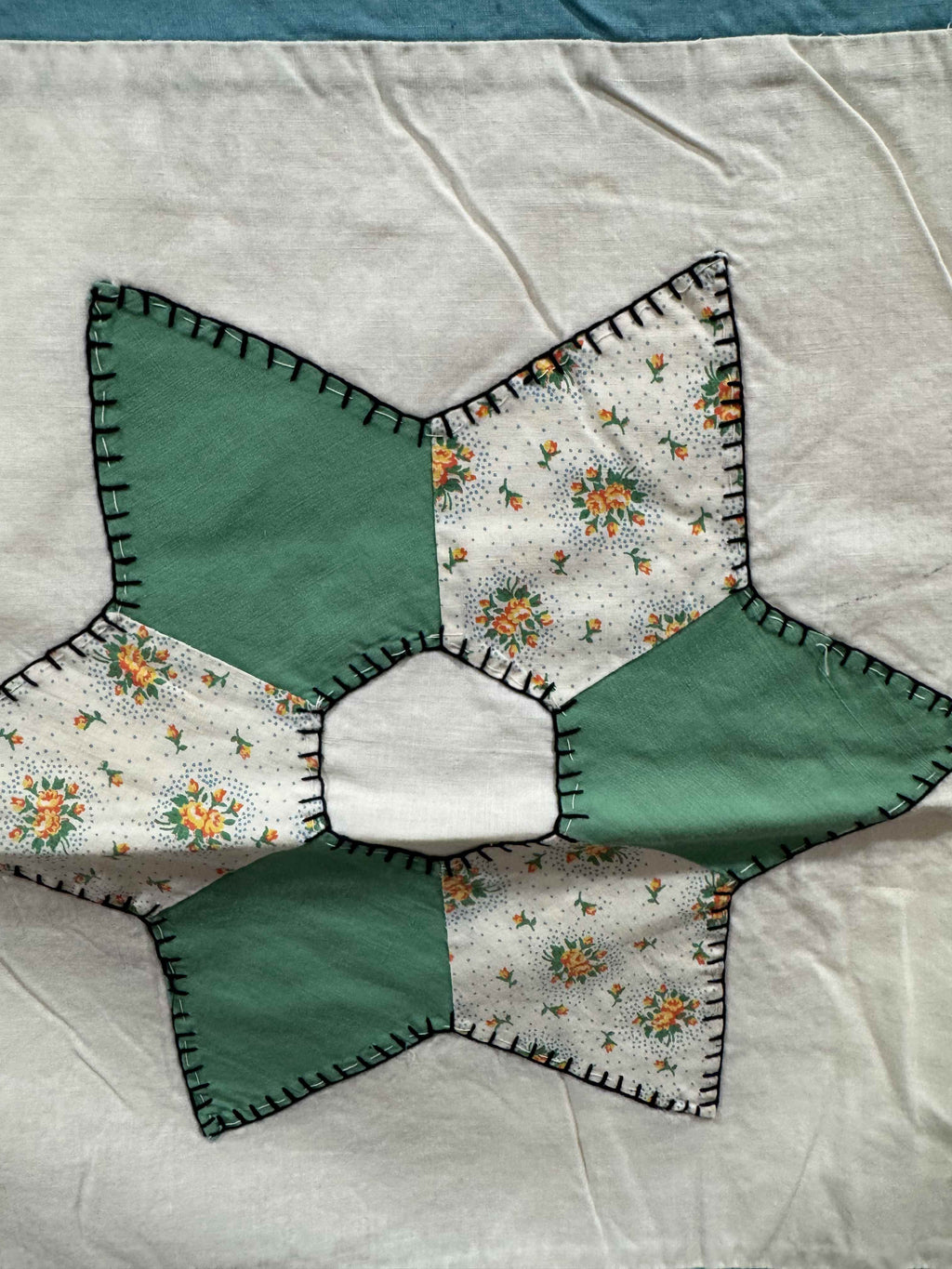 Vintage Quilt Hexagonal Star