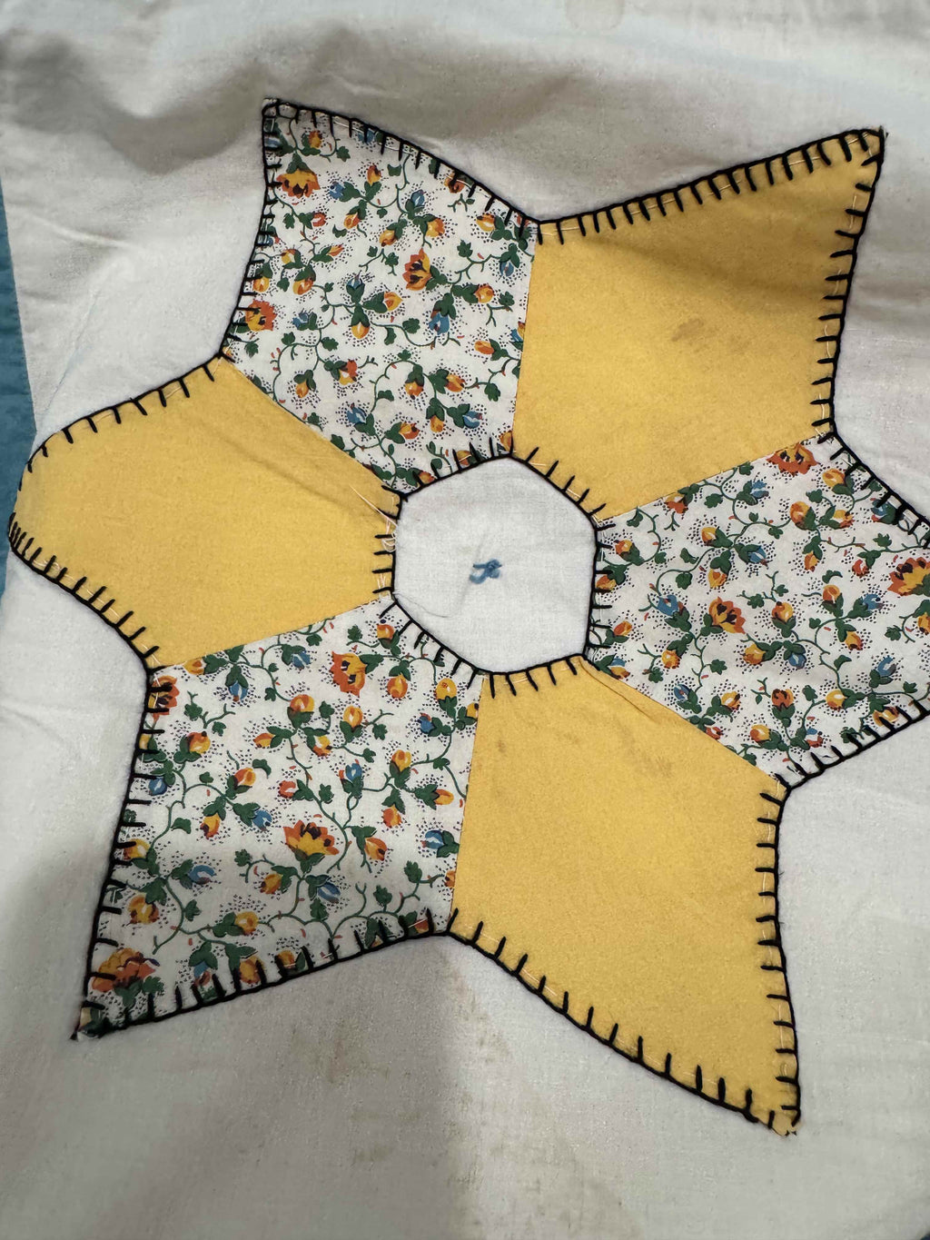 Vintage Quilt Hexagonal Star