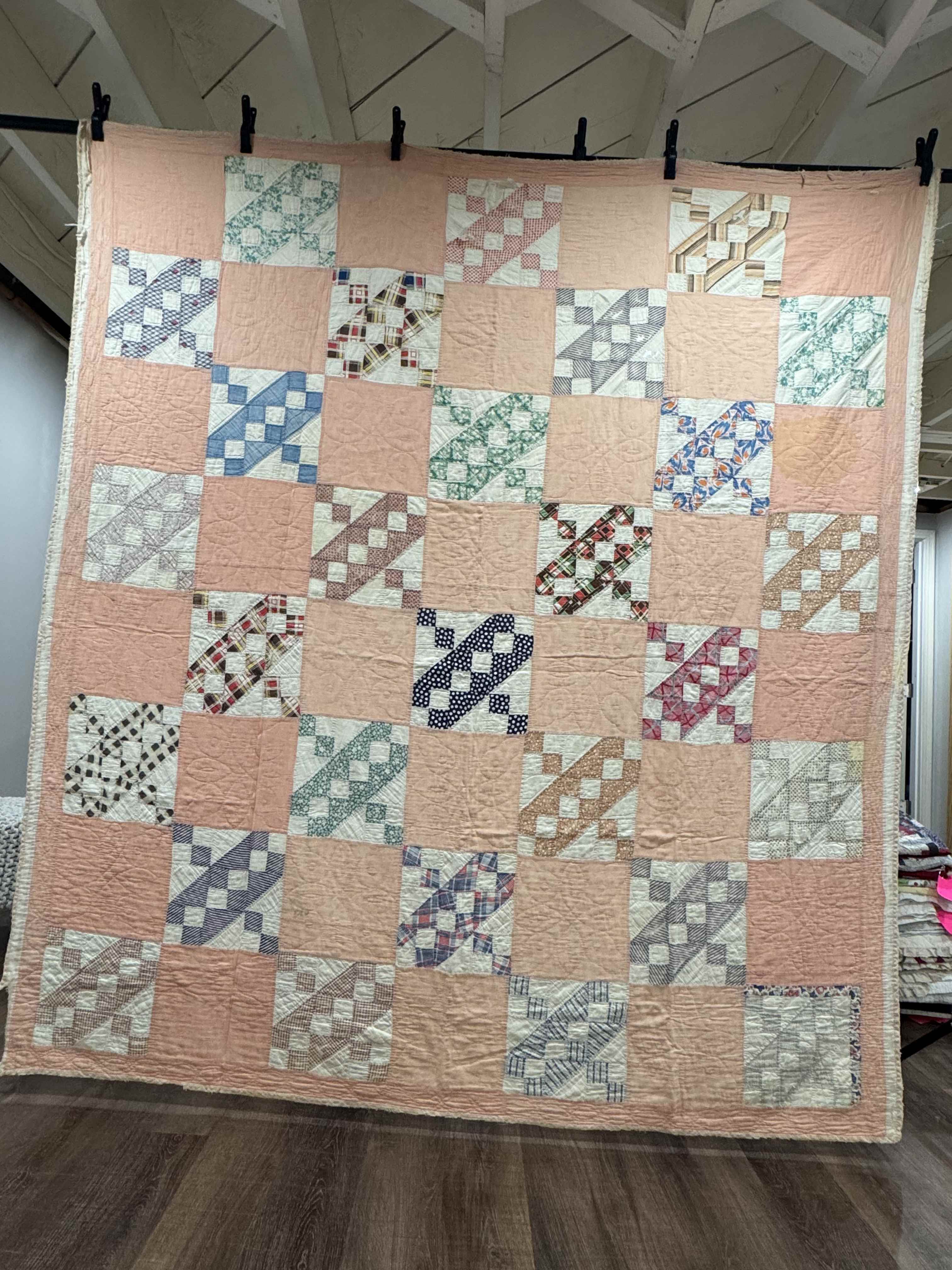 Vintage Quilt Jacob's Ladder