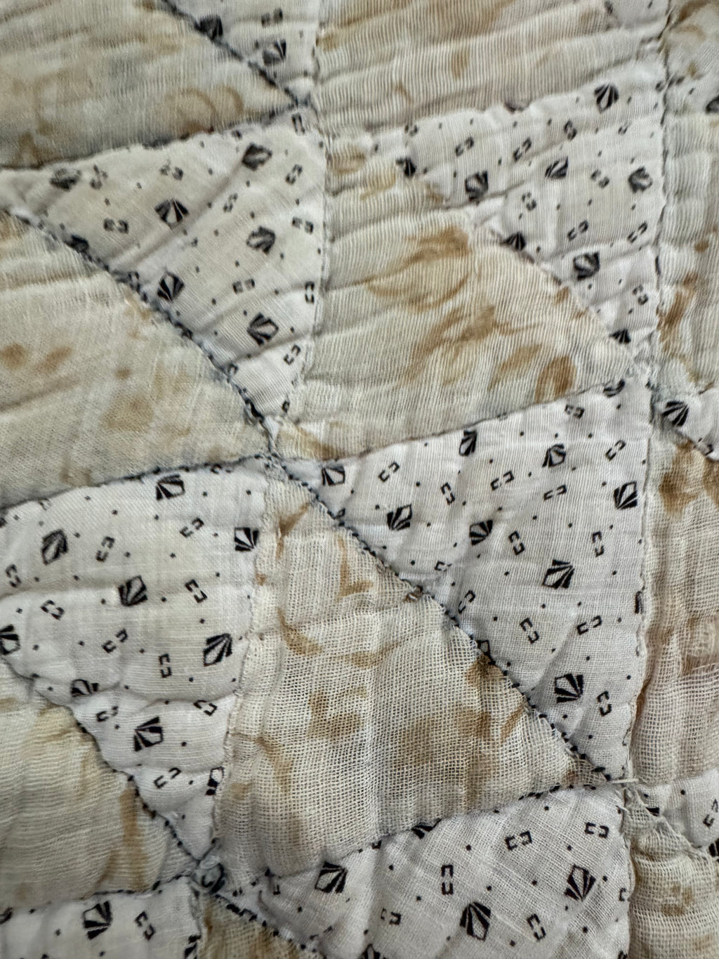 Antique Pink Flying Geese Variation Quilt