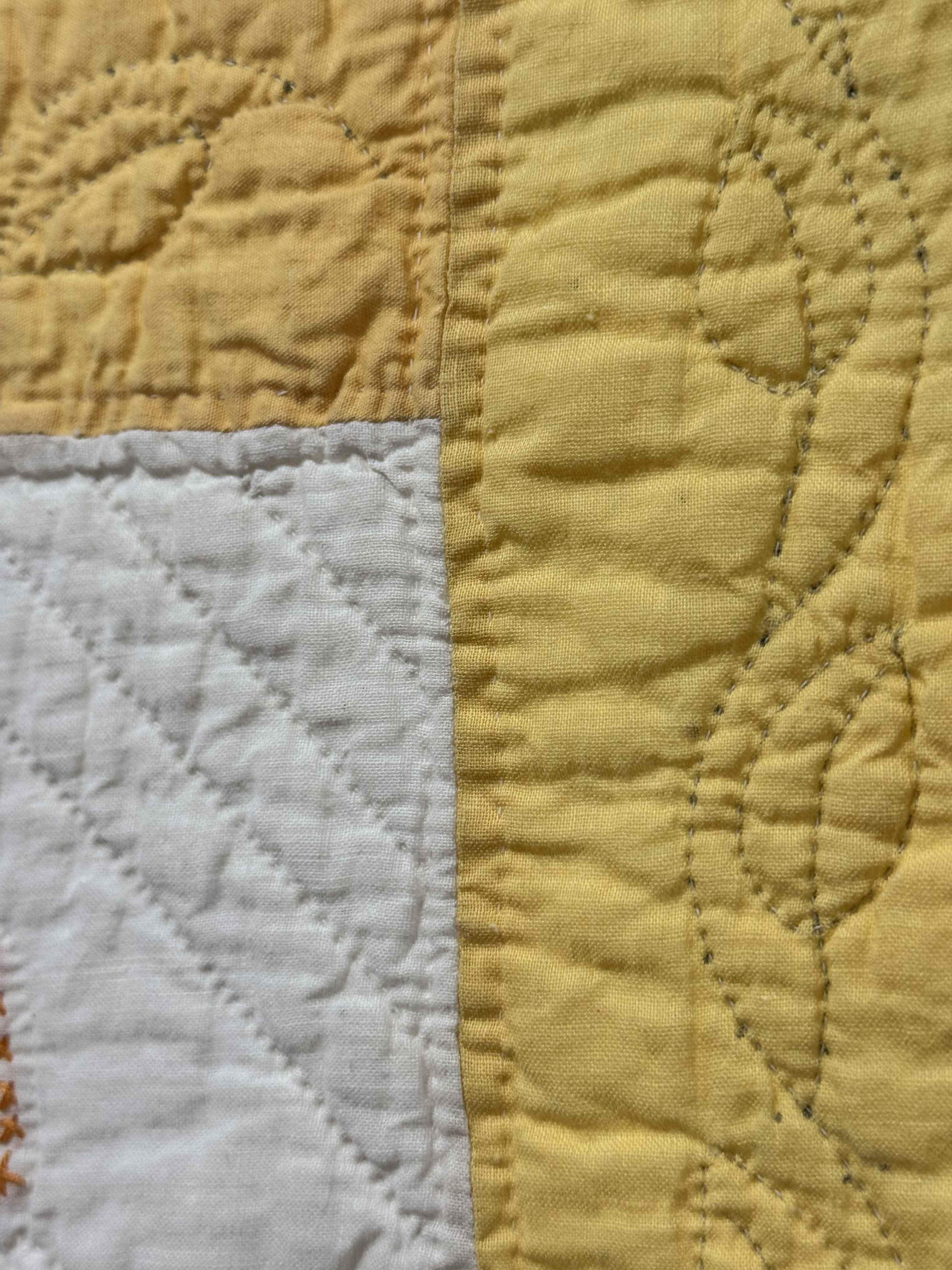 Vintage Quilt Cross Stitched Daisy