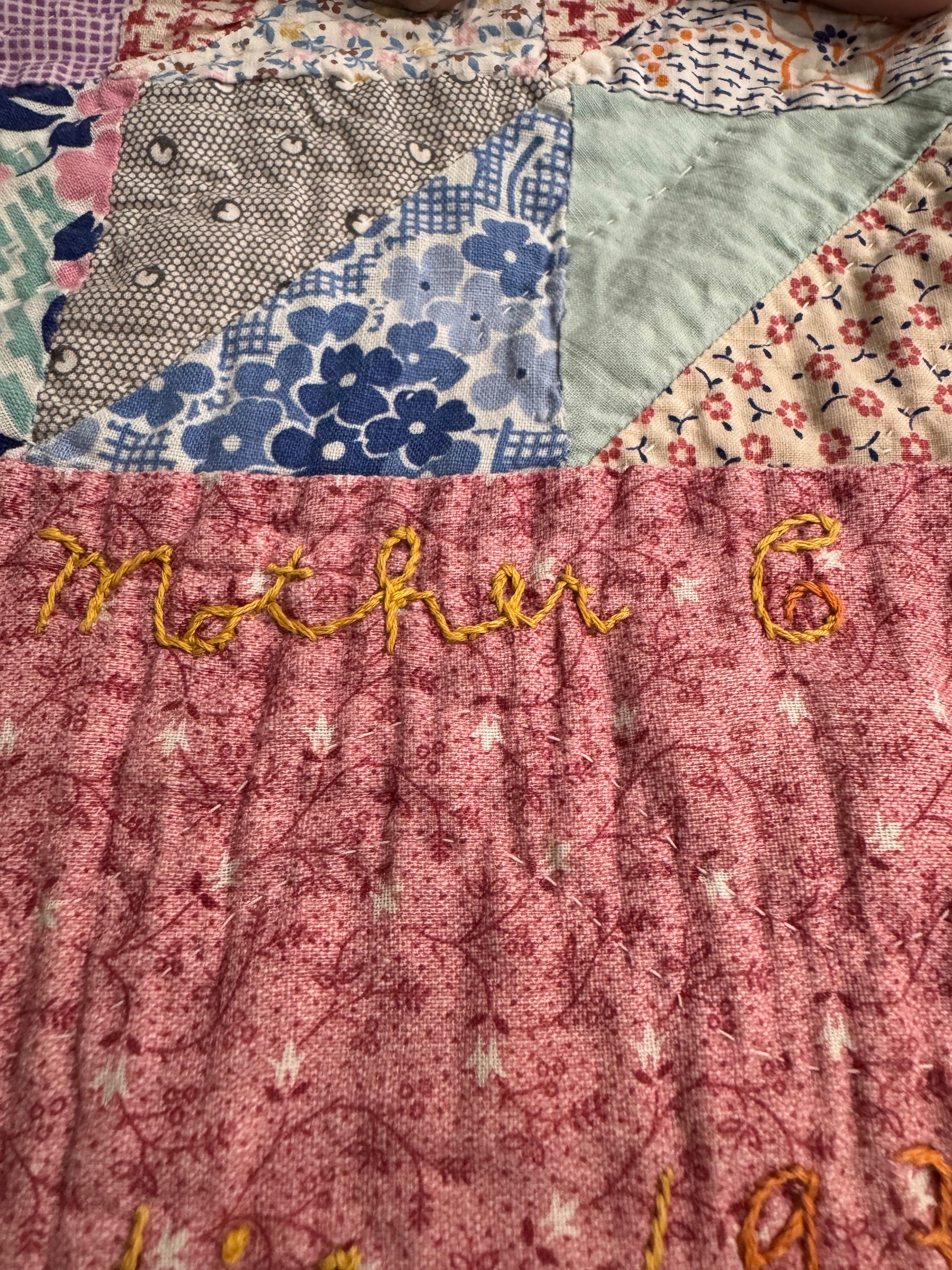 Vintage Edie's Quilt - Inscription with date